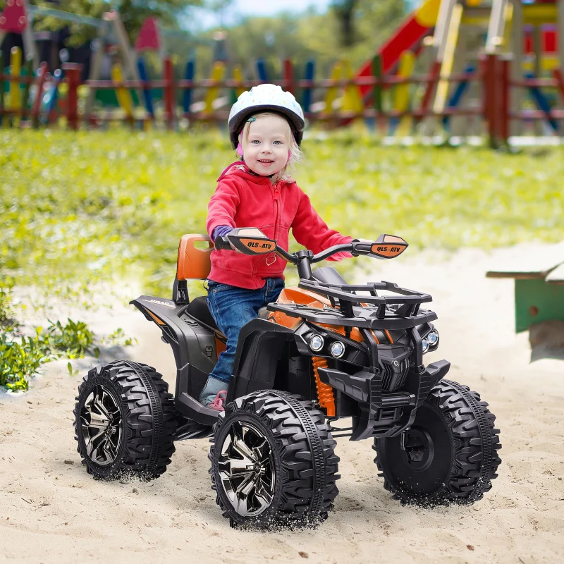 12V Children's Vehicle with MP3 Player and Headlights, Orange