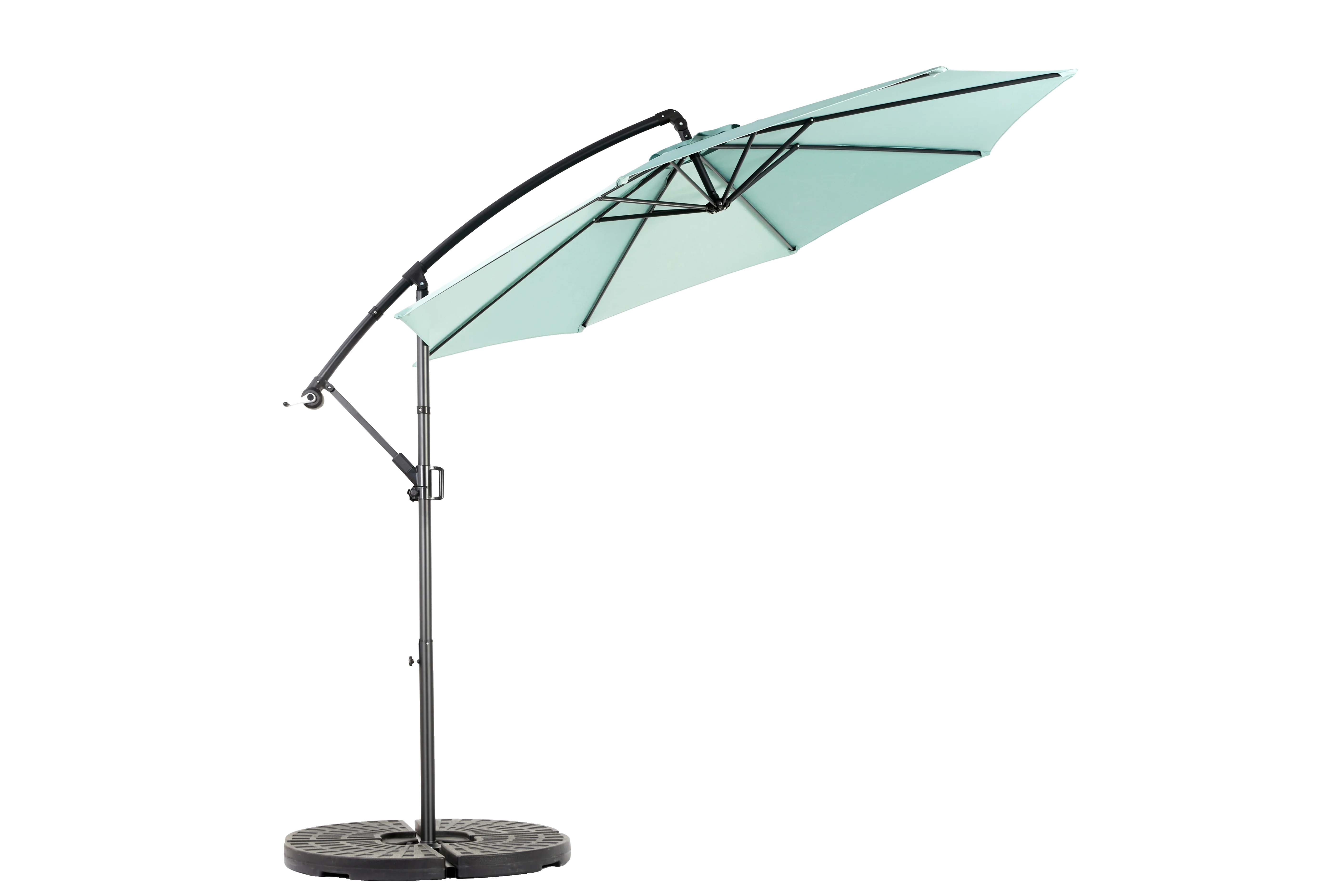 14.8 Ft Double Sided Outdoor Umbrella Rectangular Large with Crank, Light Green - Image 2