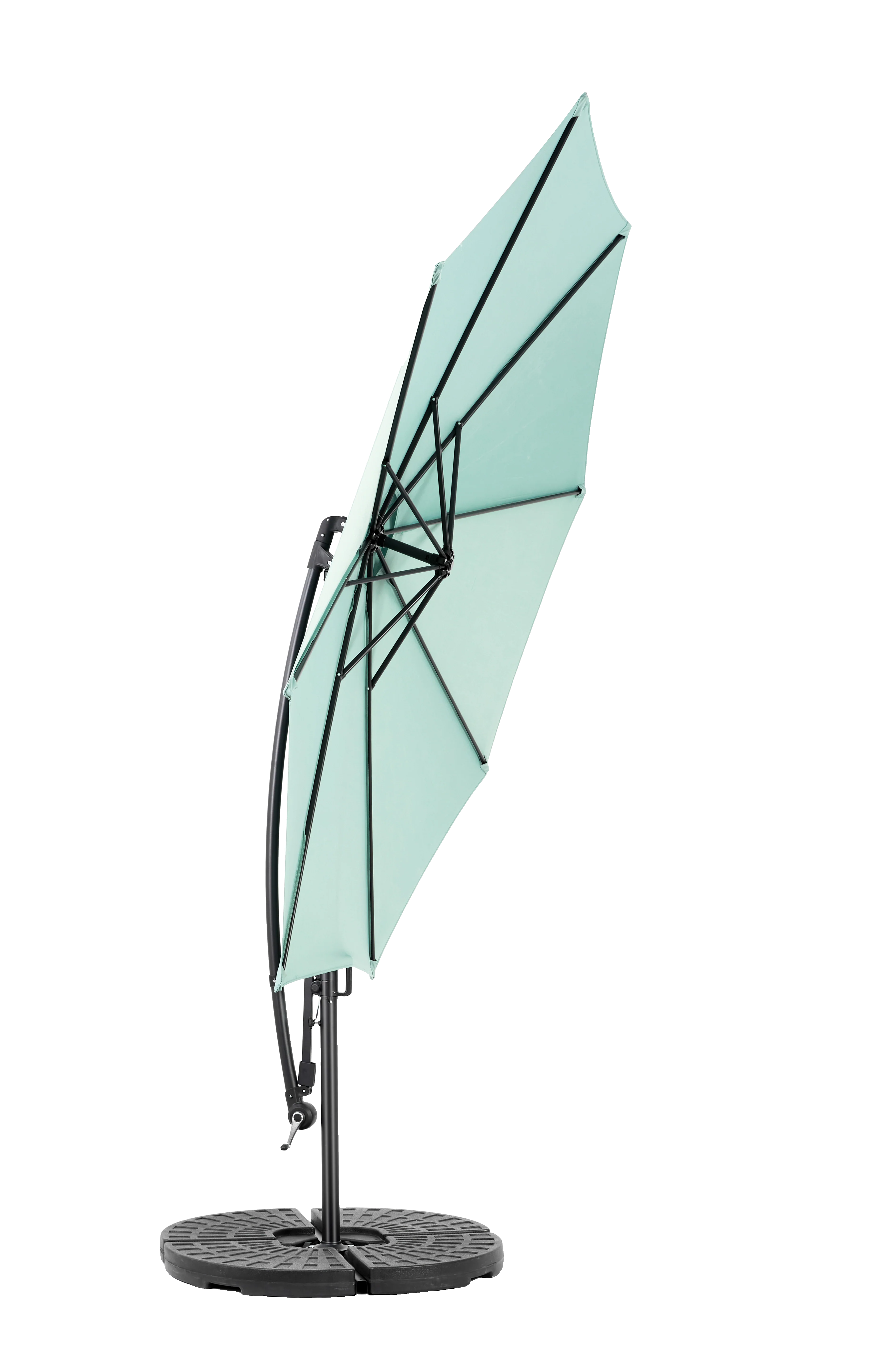 14.8 Ft Double Sided Outdoor Umbrella Rectangular Large with Crank, Light Green - Image 4