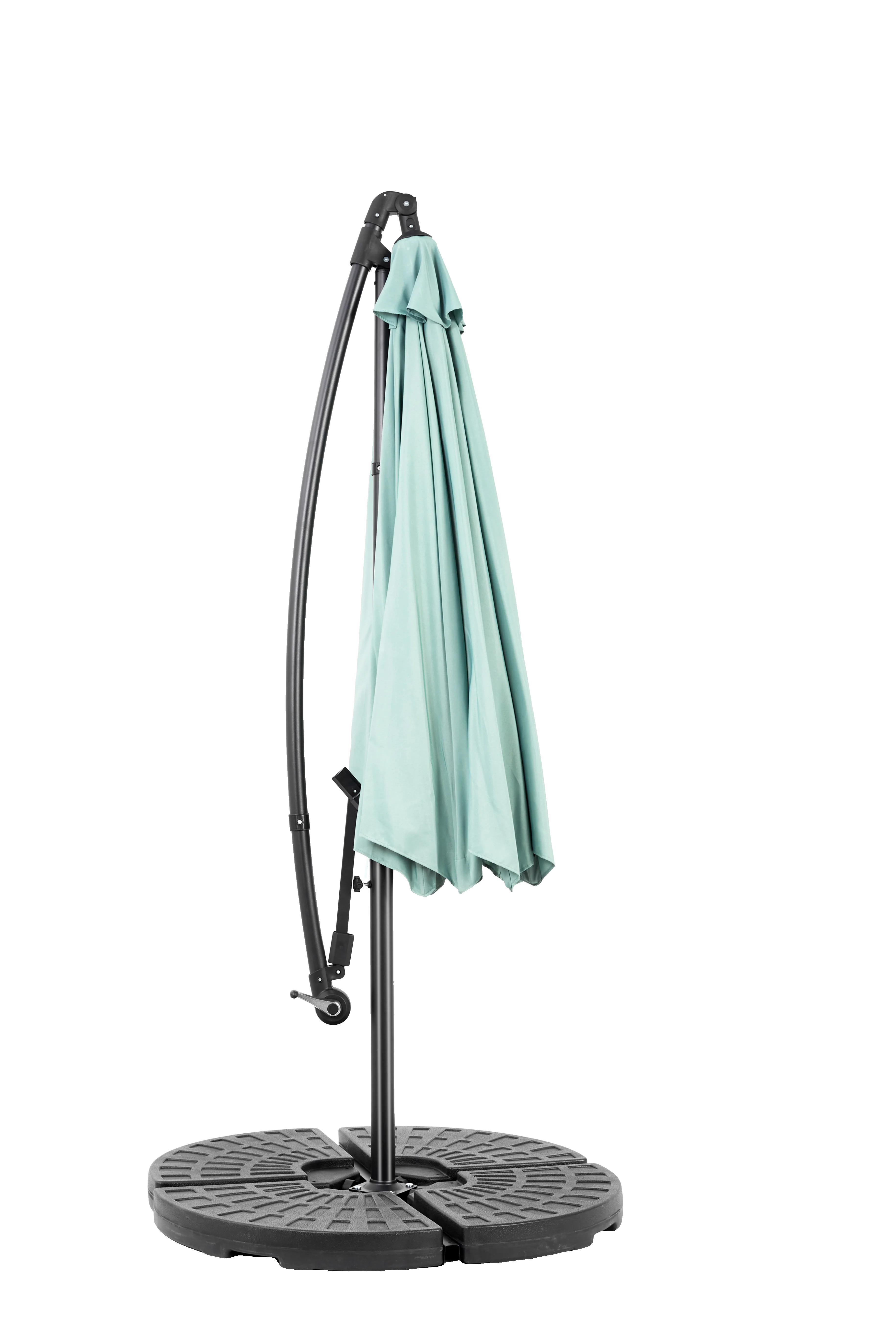 14.8 Ft Double Sided Outdoor Umbrella Rectangular Large with Crank, Light Green - Image 7