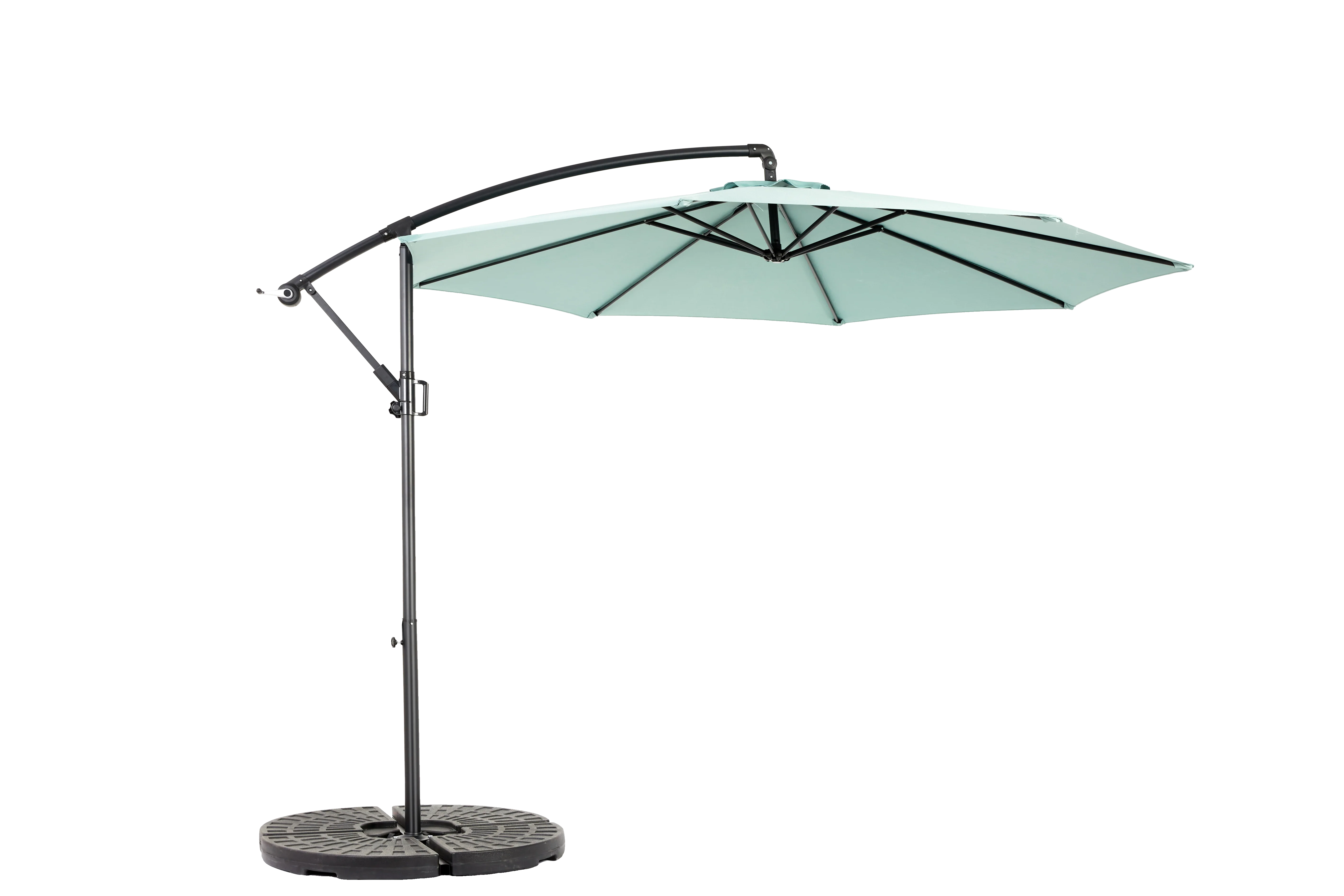 14.8 Ft Double Sided Outdoor Umbrella Rectangular Large with Crank, Light Green - Image 9