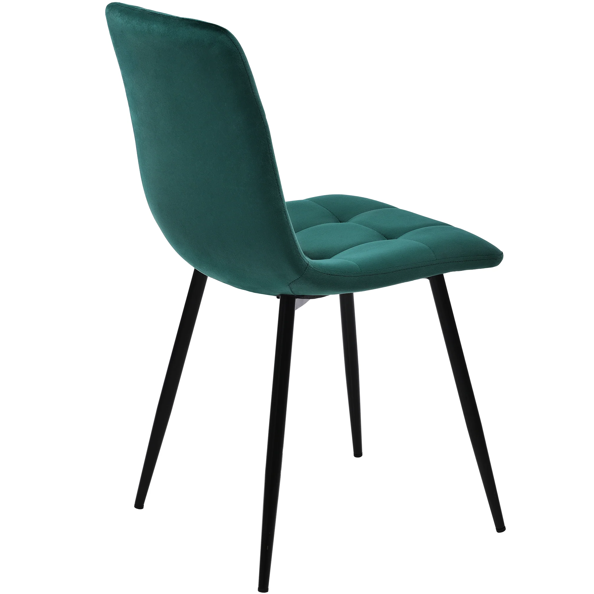 140x80cm Dining Table Set with 4 Chairs Modern Kitchen Black Iron Dark Green Velvet - Image 9