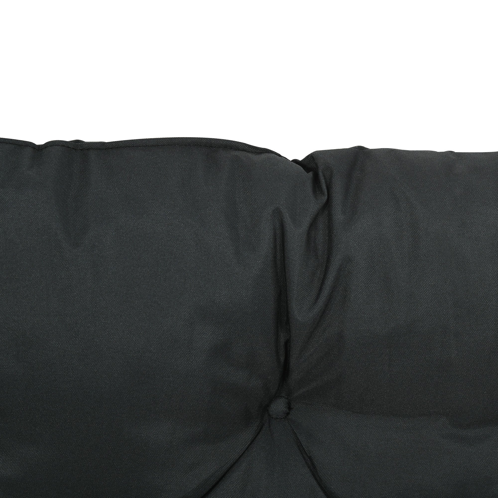 2 Seater Bench Pad, Garden Chair Cushion with Back and Ties 98 x 100 cm, Black - Image 7