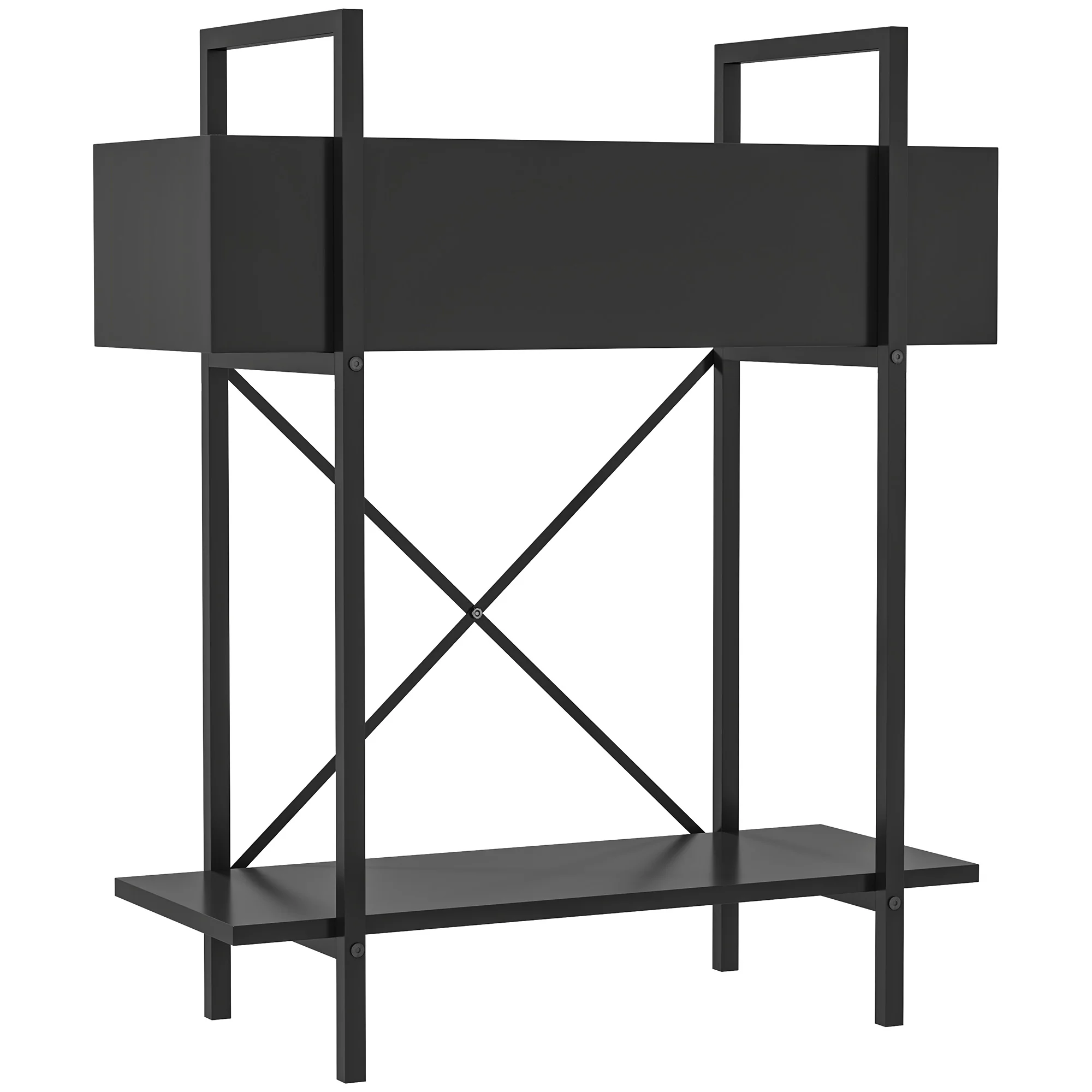 2-Tier Plant Stand, 70cm High, Metal, Black - Image 2