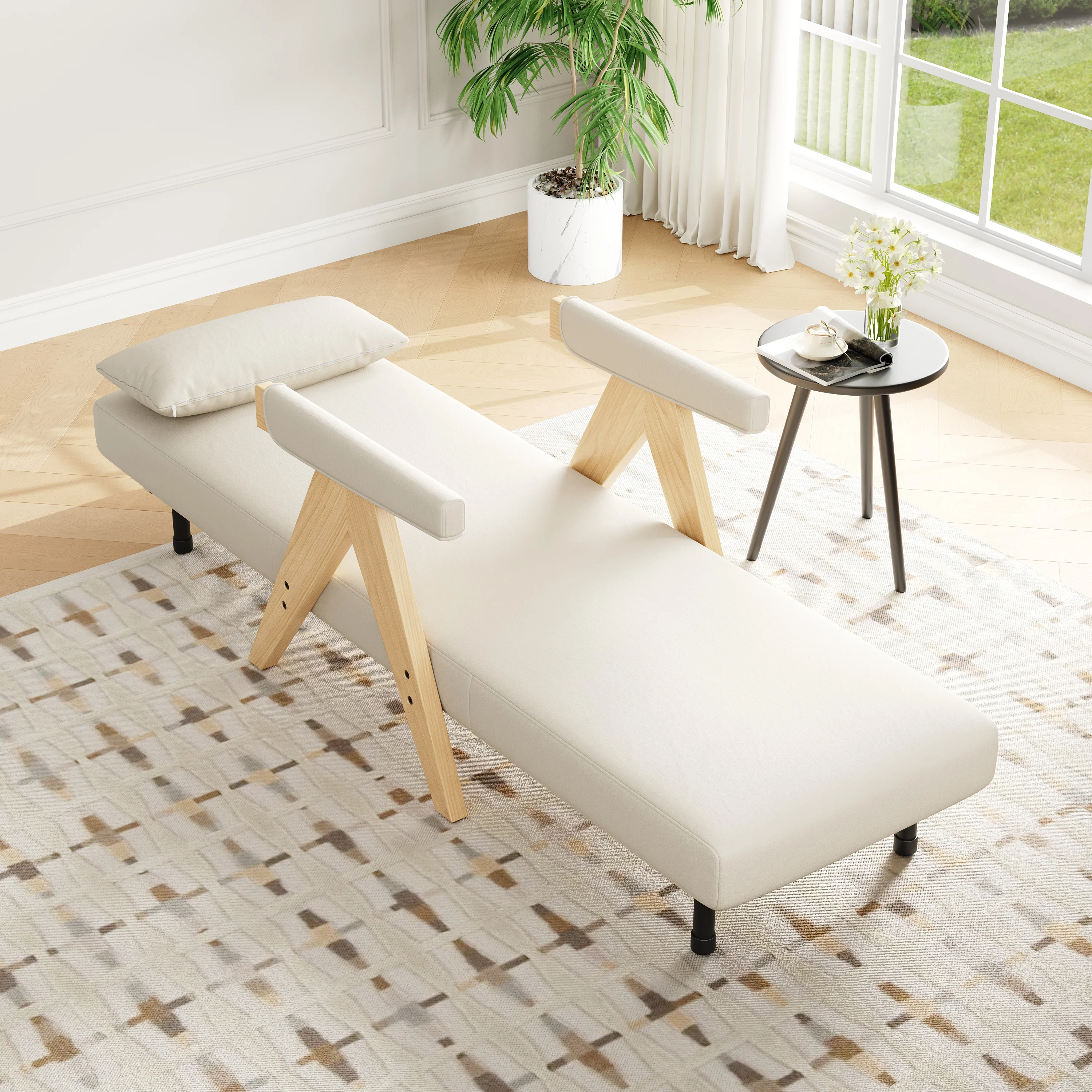 3-in-1 Convertible Armchair Sofa Bed, Upholstered Folding Seat, Modern Design - Image 3