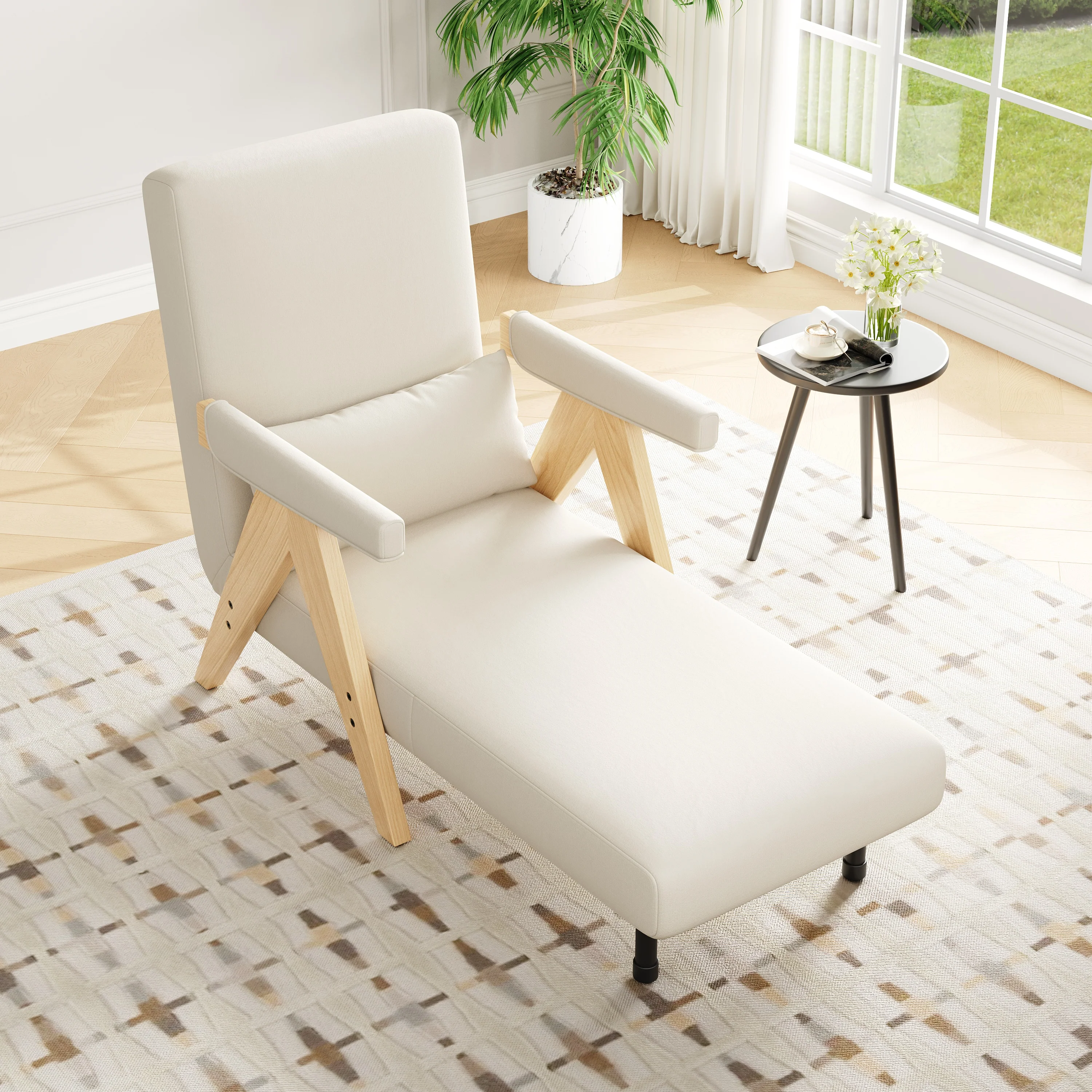 3-in-1 Convertible Armchair Sofa Bed, Upholstered Folding Seat, Modern Design - Image 4