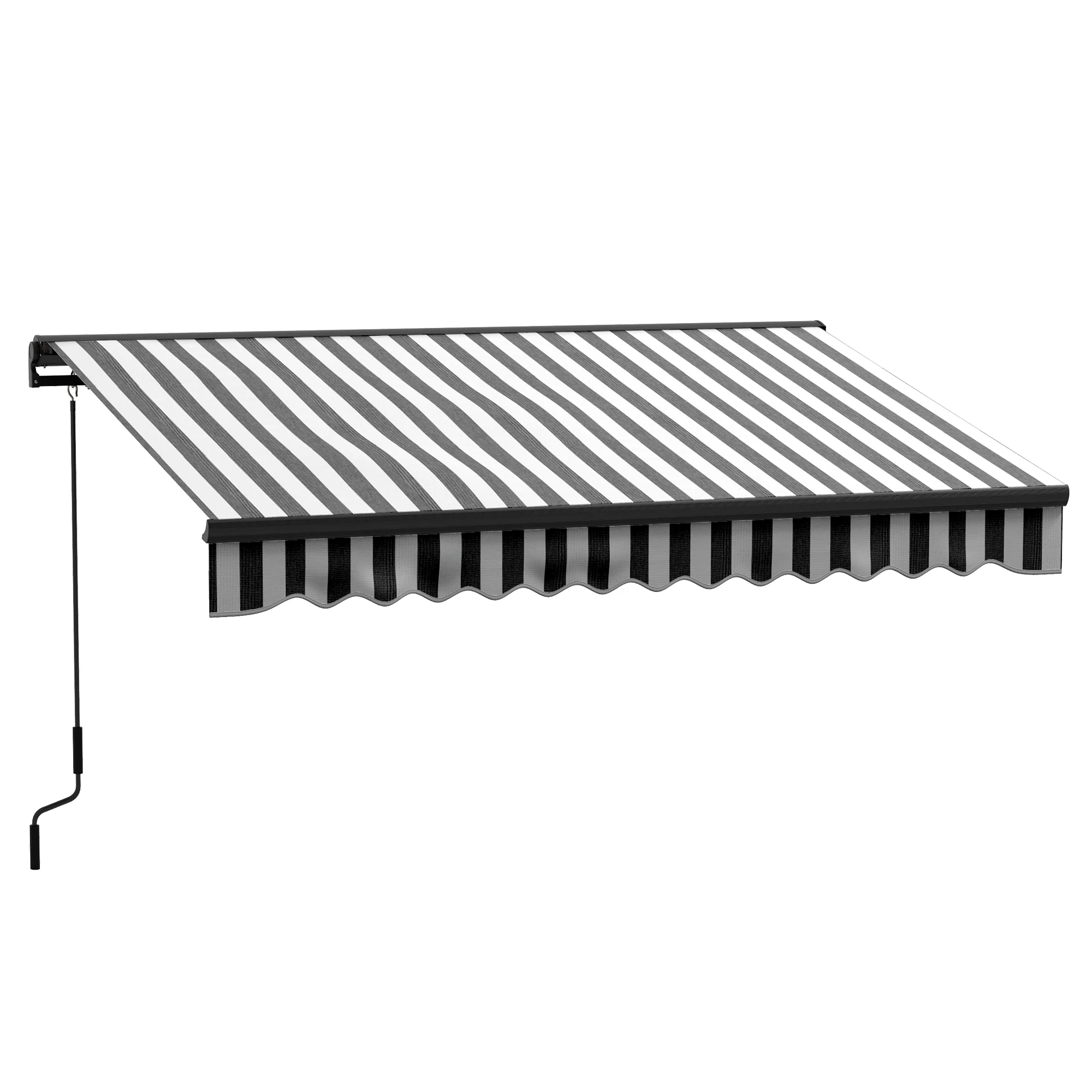3 x 2m Electric Awning with Remote Aluminium Frame - Grey/White