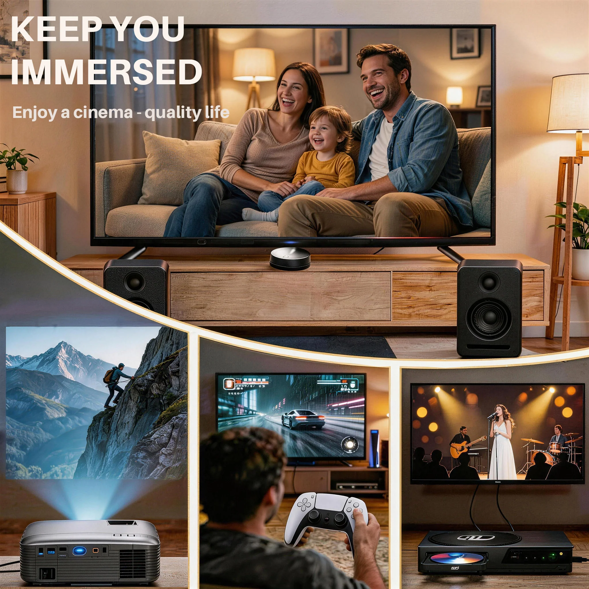 5.1 Wireless Home Cinema System Dolby Atmos Monaco Set - Black - Image 10