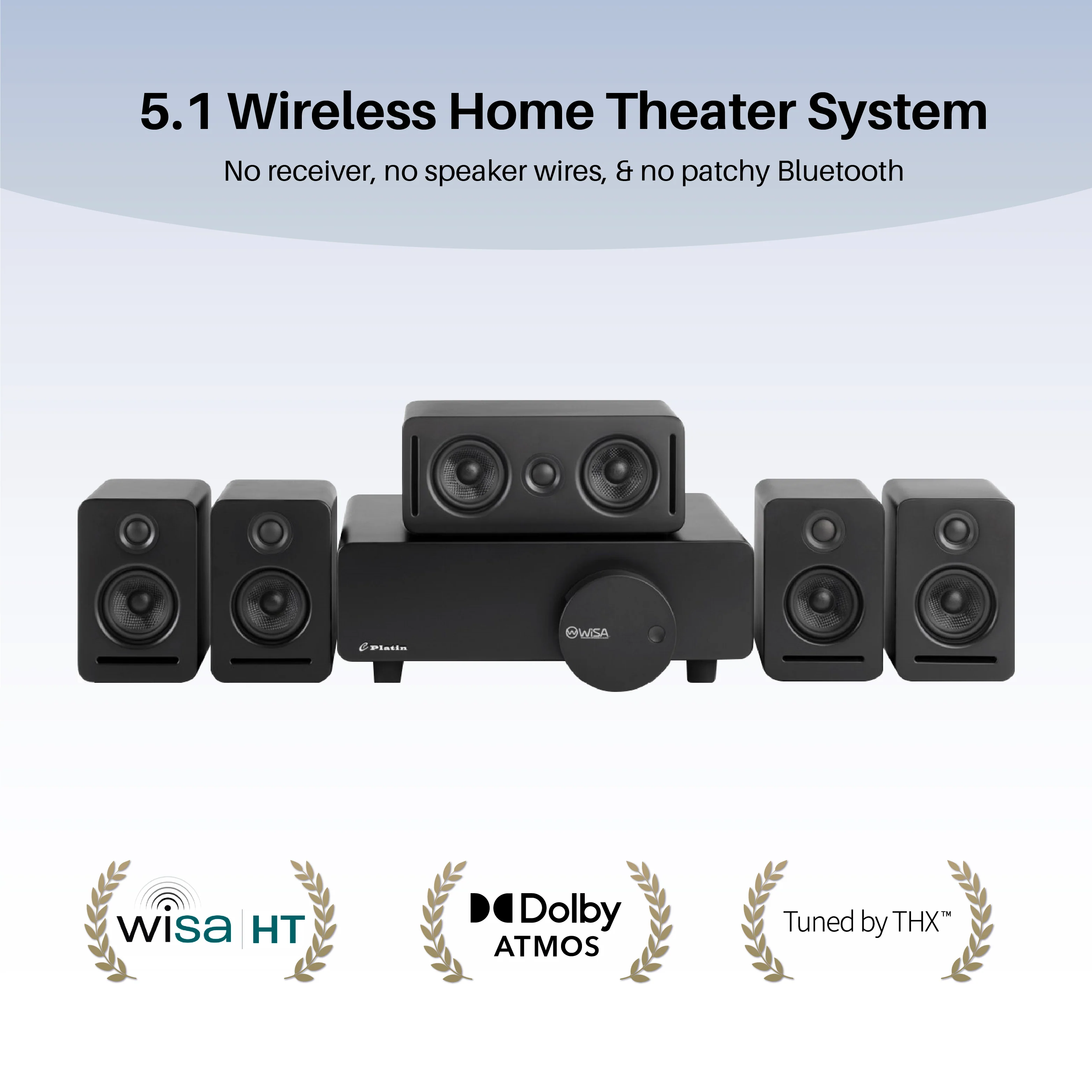 5.1 Wireless Home Cinema System Dolby Atmos Monaco Set - Black - Image 4