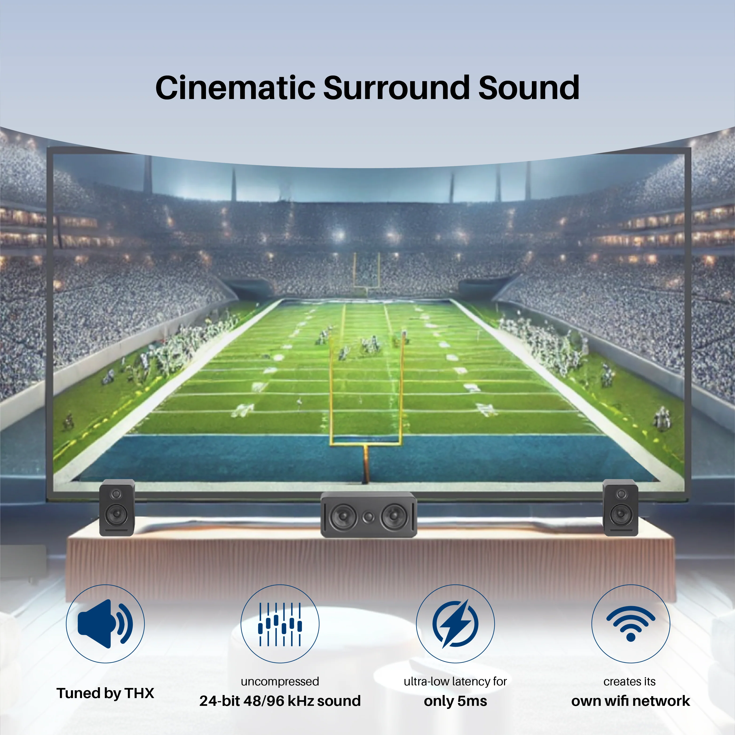 5.1 Wireless Home Cinema System Dolby Atmos Monaco Set - Black - Image 6