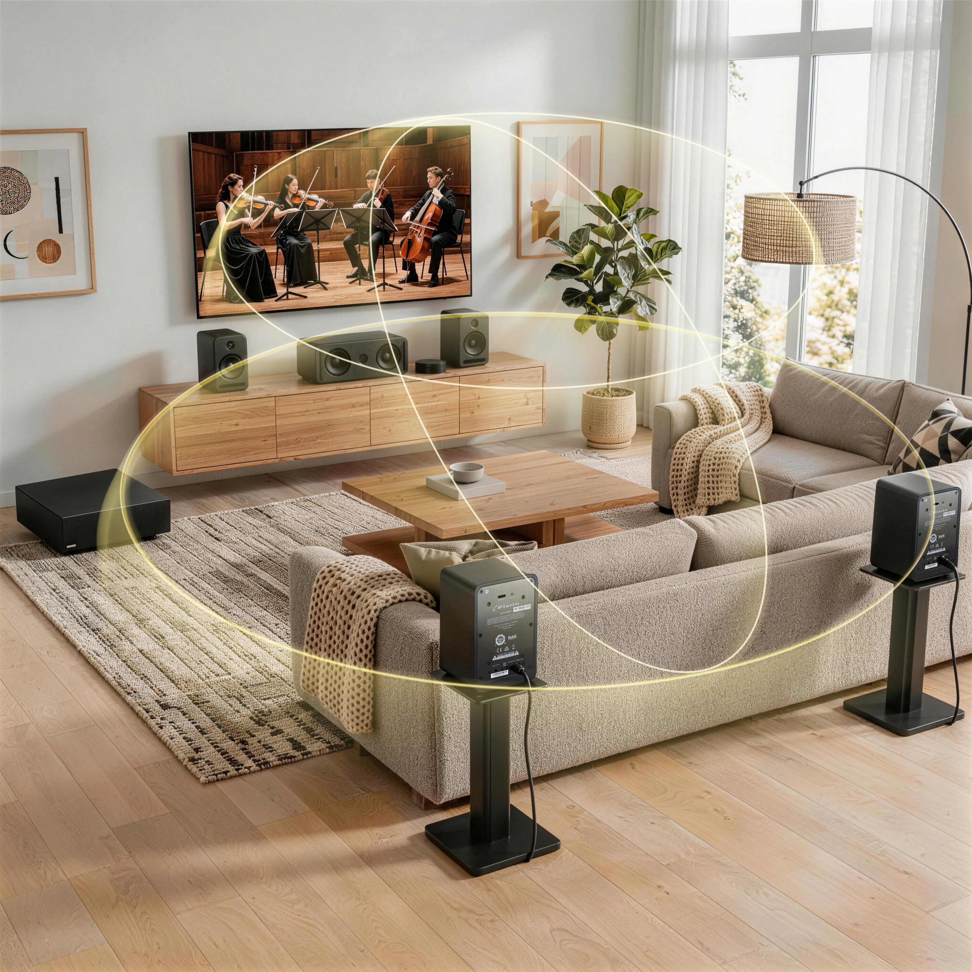 5.1 Wireless Home Cinema System Dolby Atmos Monaco Set - Black - Image 9