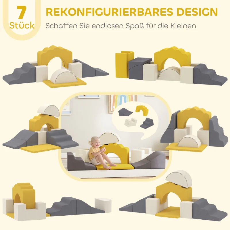7-Piece Climbing Blocks Set for Babies and Toddlers, Soft Indoor Play, Colorful Foam - Image 4
