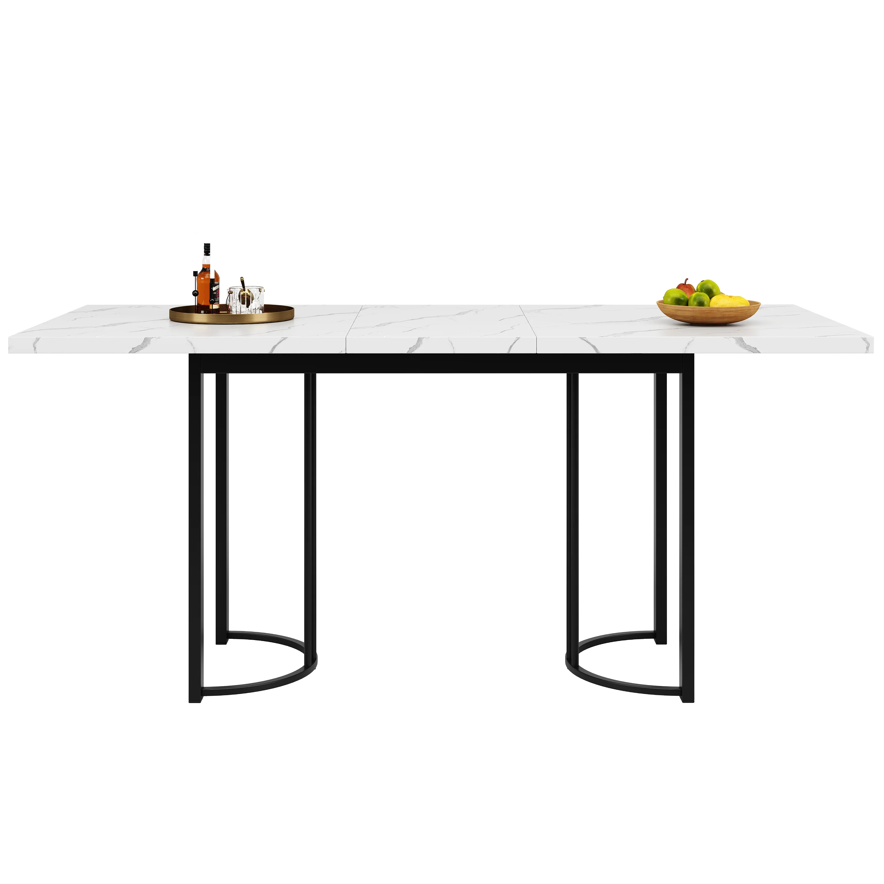 9-Piece Dining Set Extendable Rectangular Table for 8 Black Velvet - Image 8