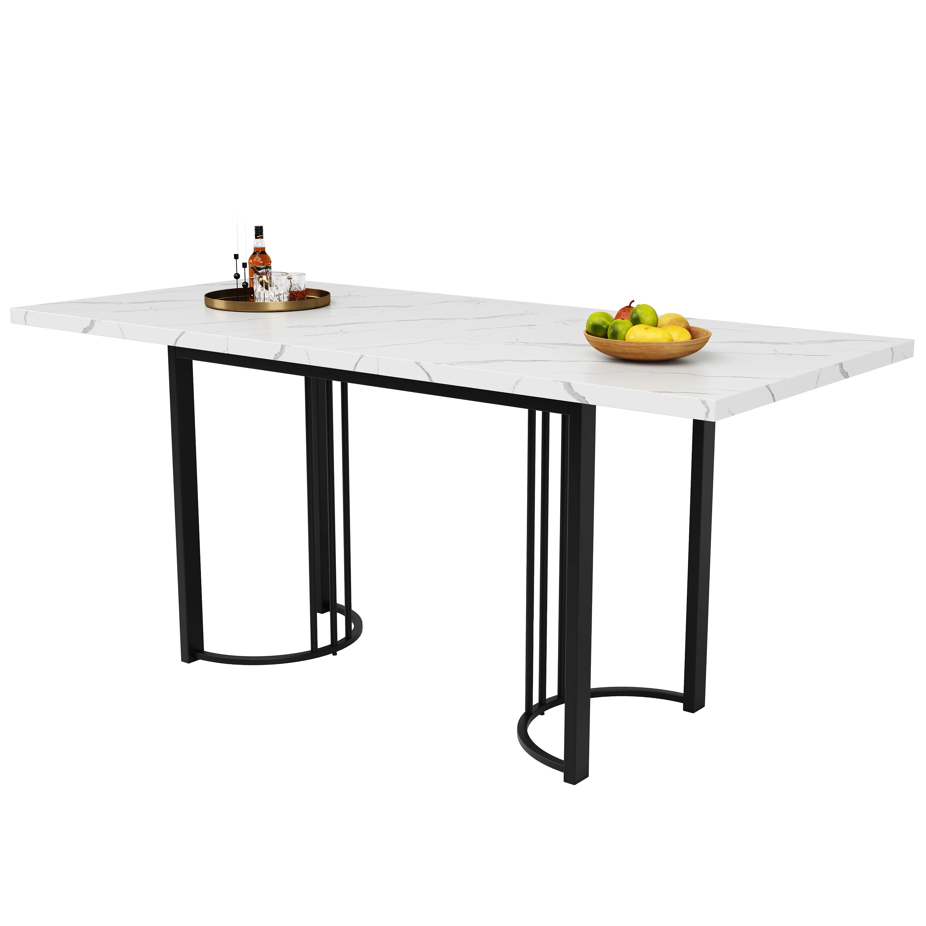 9-Piece Dining Set Extendable Rectangular Table for 8 Black Velvet - Image 9