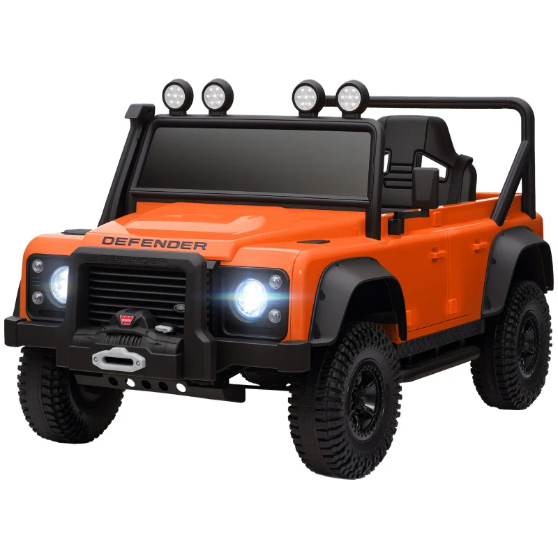 AIYAPLAY Electric Car, 12V Battery, Remote Control, Music, Horn, LED Lights, Orange - Image 2