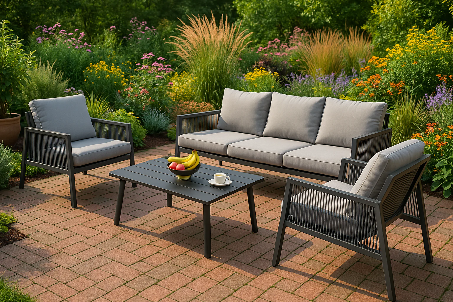 Rope 5-Seater Sofa Coffee Set - Image 11