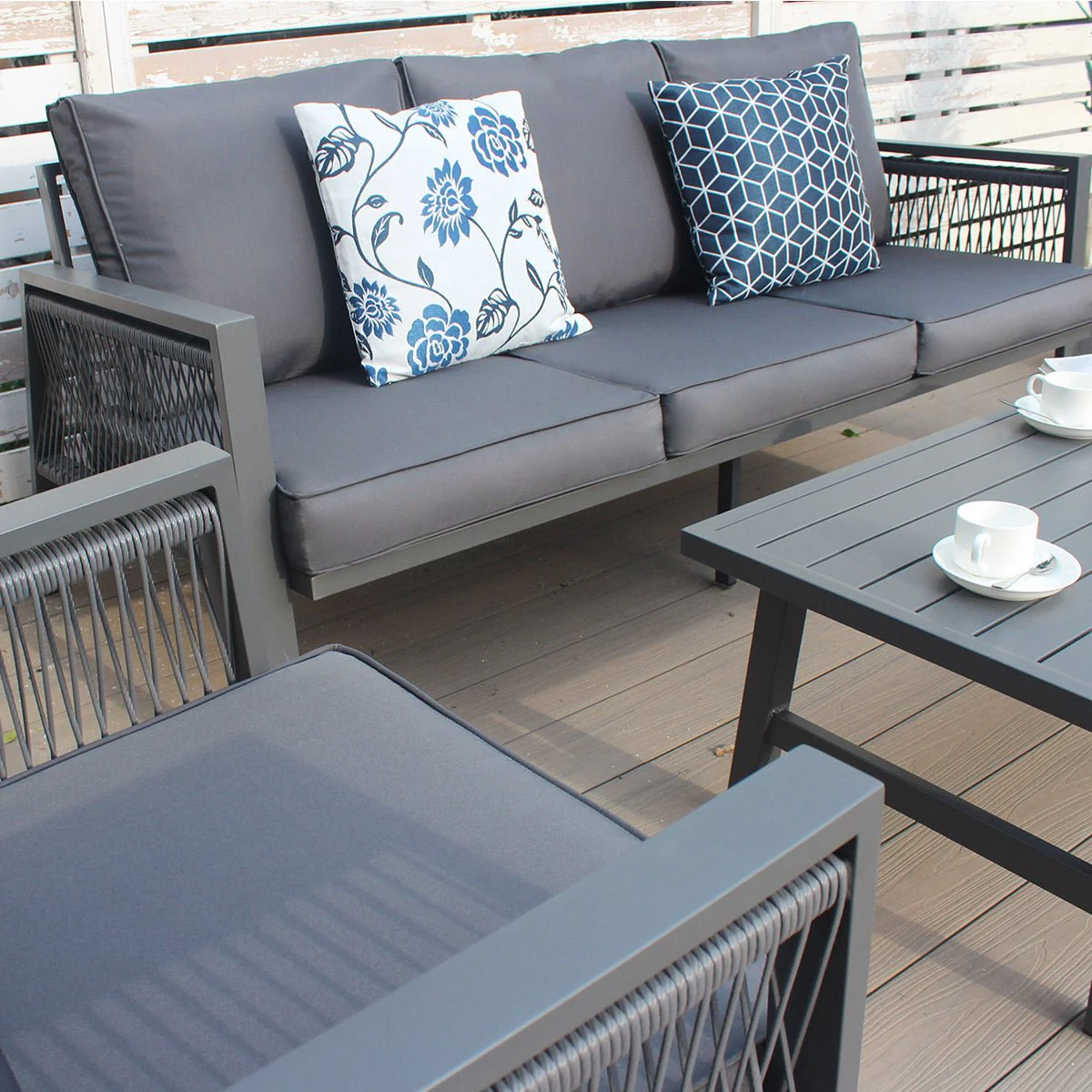 Rope 5-Seater Sofa Coffee Set - Image 2