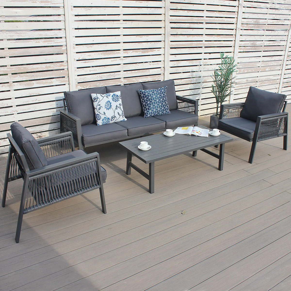 Rope 5-Seater Sofa Coffee Set - Image 3