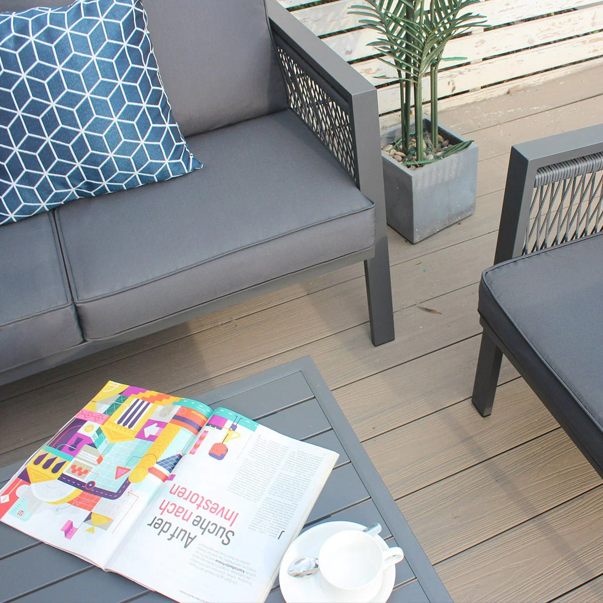 Rope 5-Seater Sofa Coffee Set - Image 8