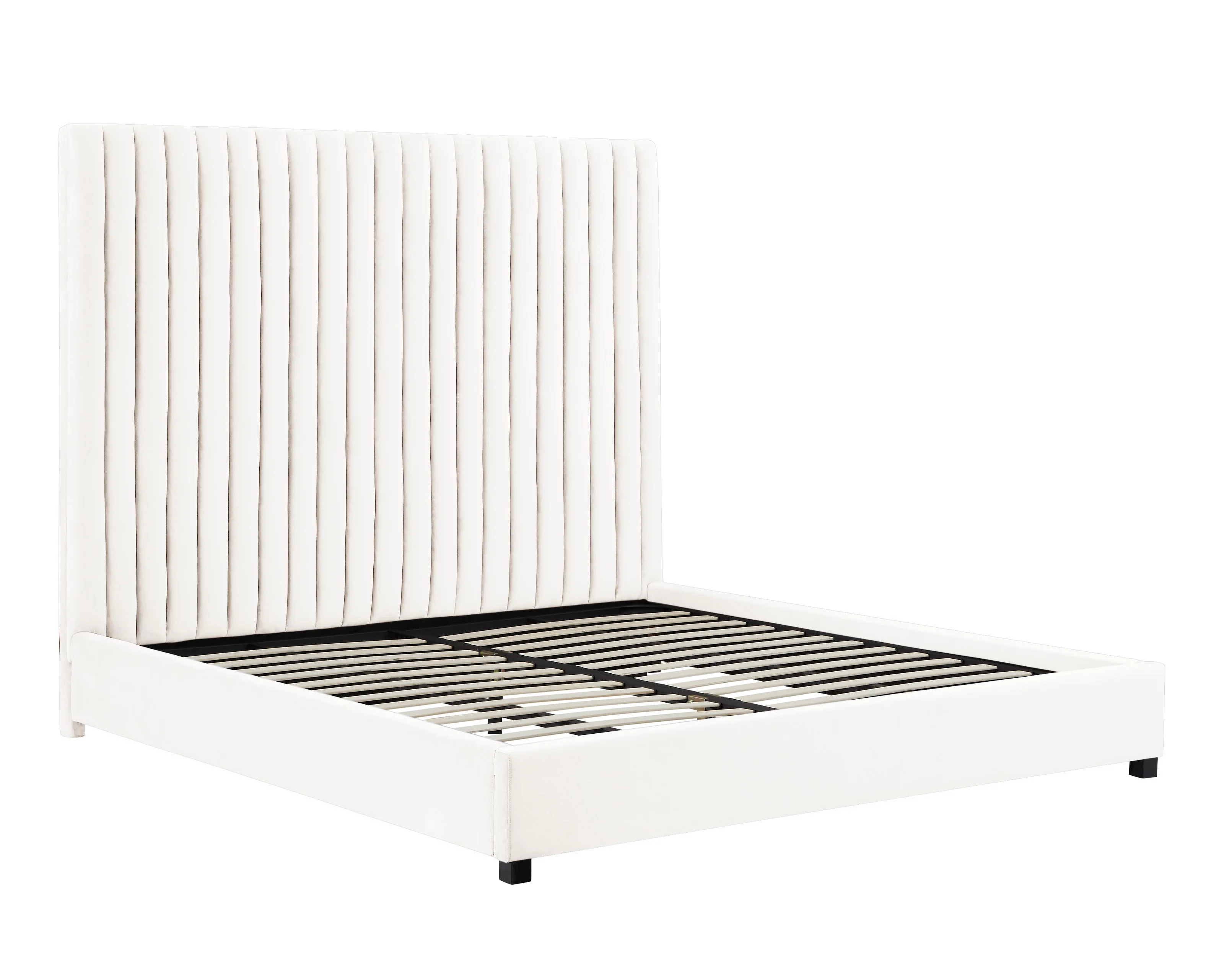 Arabelle King Bed White Velvet - Image 4