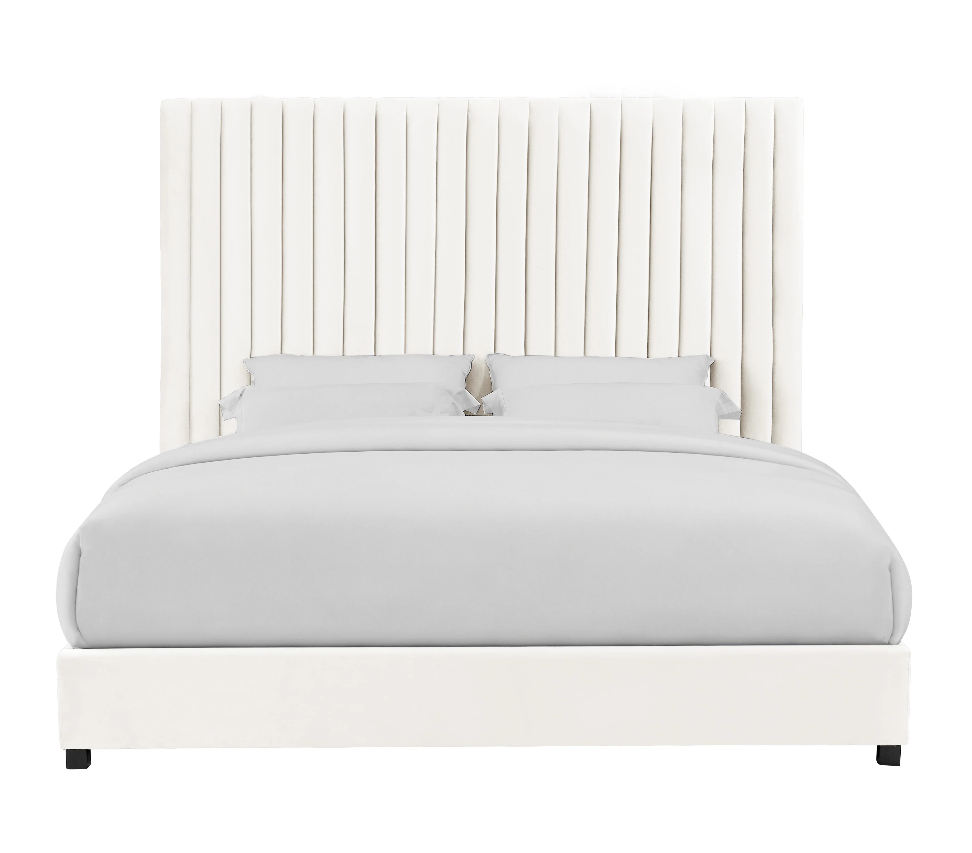 Arabelle King Bed White Velvet - Image 6