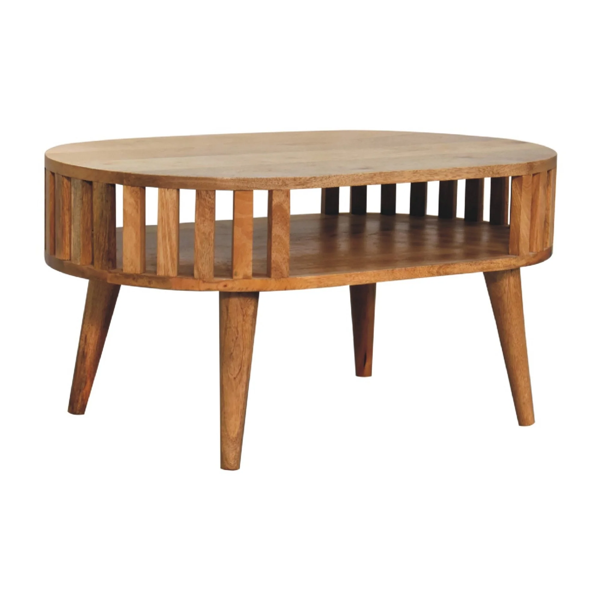Ariella Coffee Table, 1 Shelf, Solid Wood Beige - Image 3