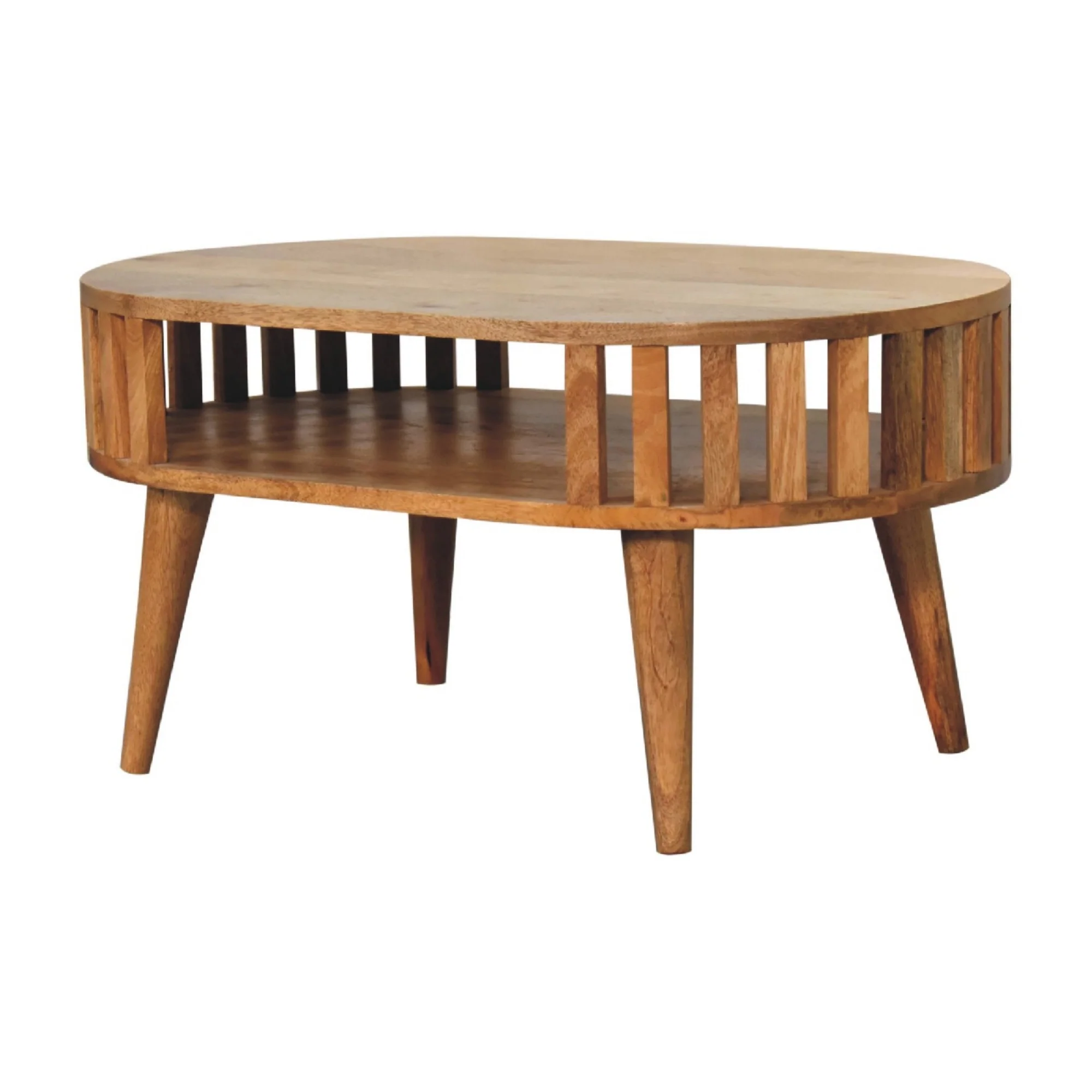 Ariella Coffee Table, 1 Shelf, Solid Wood Beige - Image 7