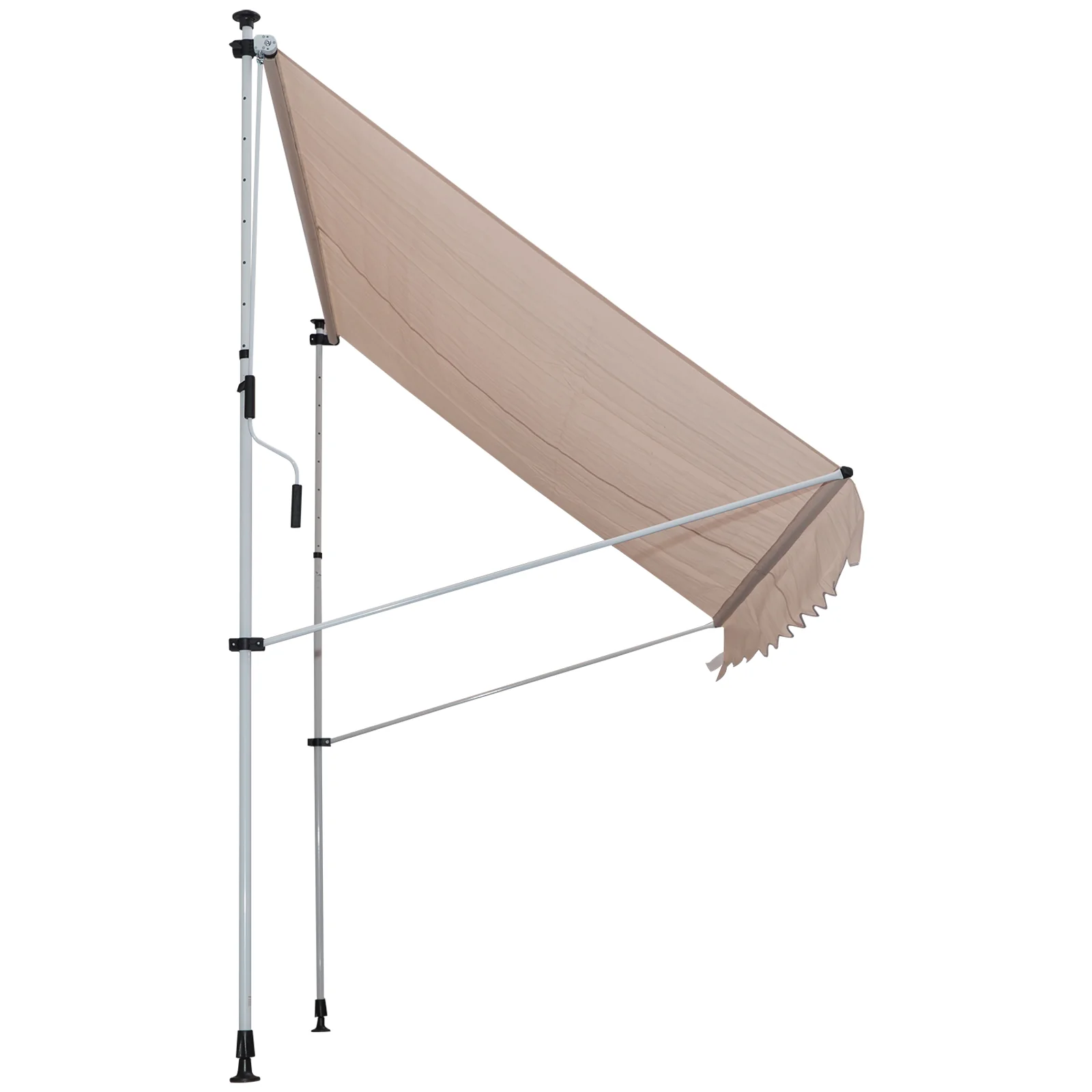 Articulated Arm Awning, Clamp, Height Adjustable 200x150cm, Cream White Aluminum - Image 8