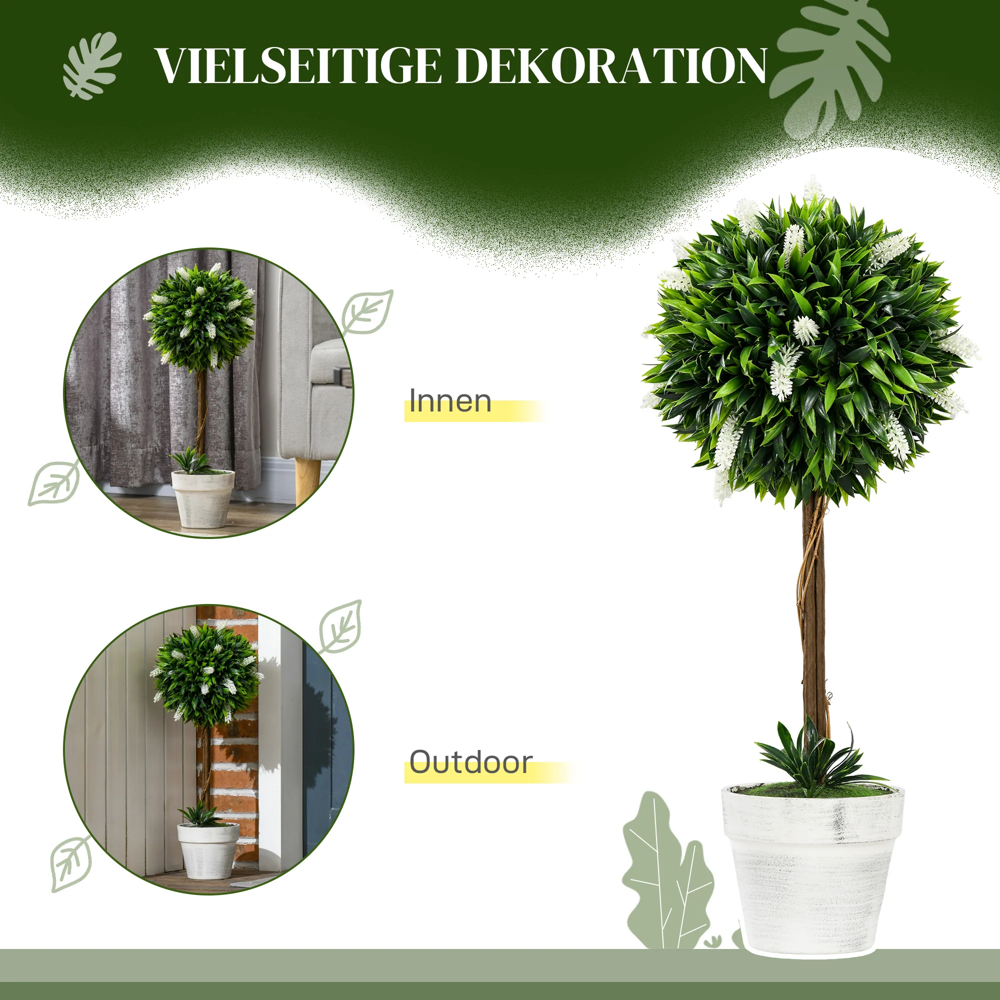 Artificial Lavender Plants, Set of 2, 60 cm, Plastic - Image 5