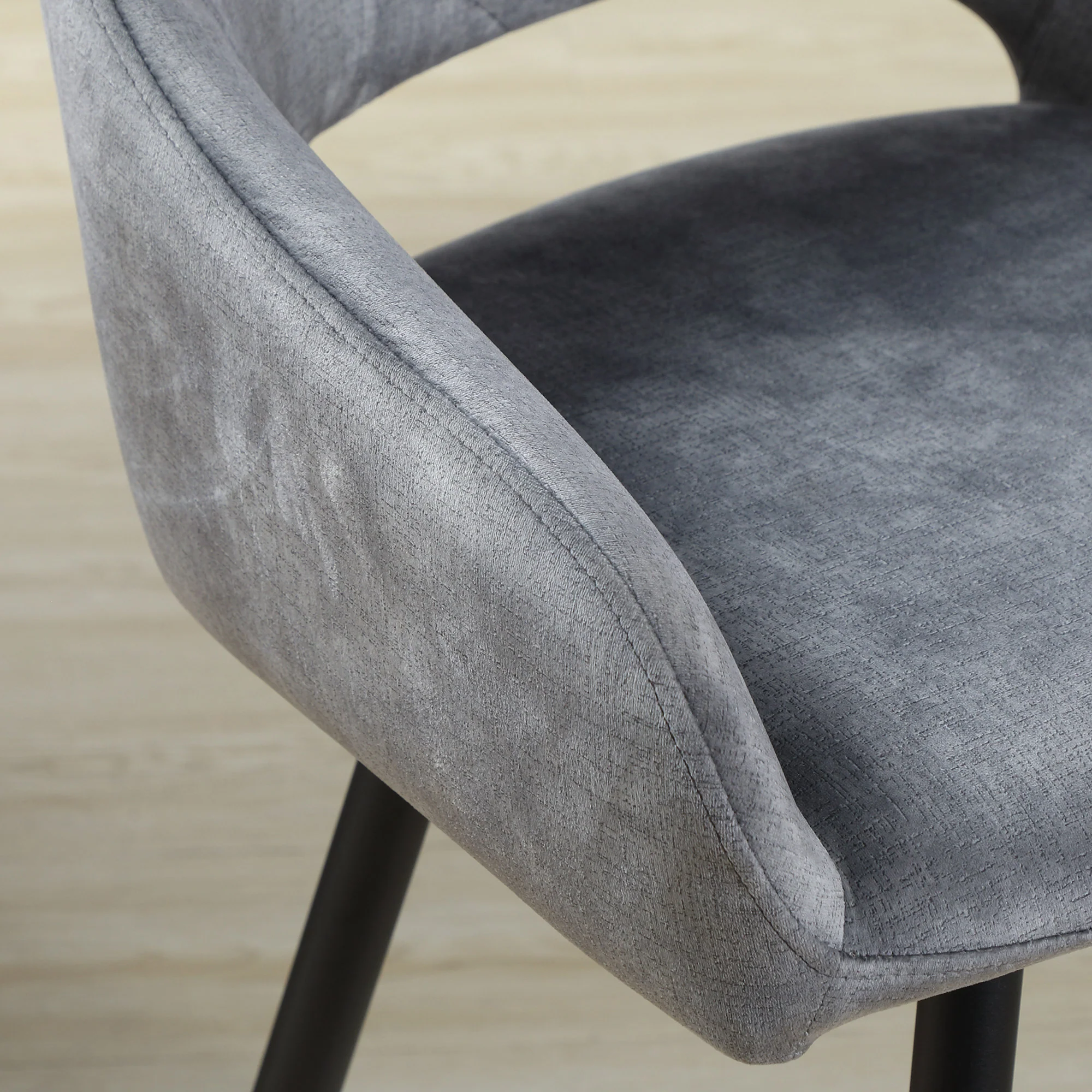 Bar Stool Set 2-Piece with Footrest, Seat Cover - Steel, Grey - Image 8