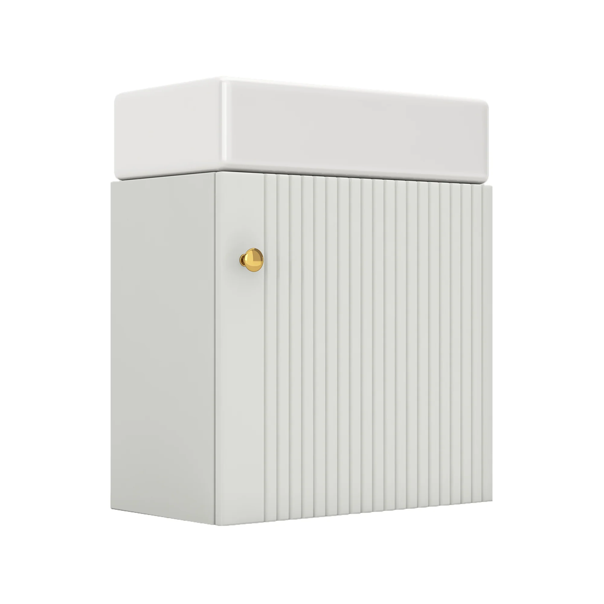 Bathroom Furniture Washbasin with 46cm Vanity Unit, Hanging, Small Guest Bathroom - Image 10