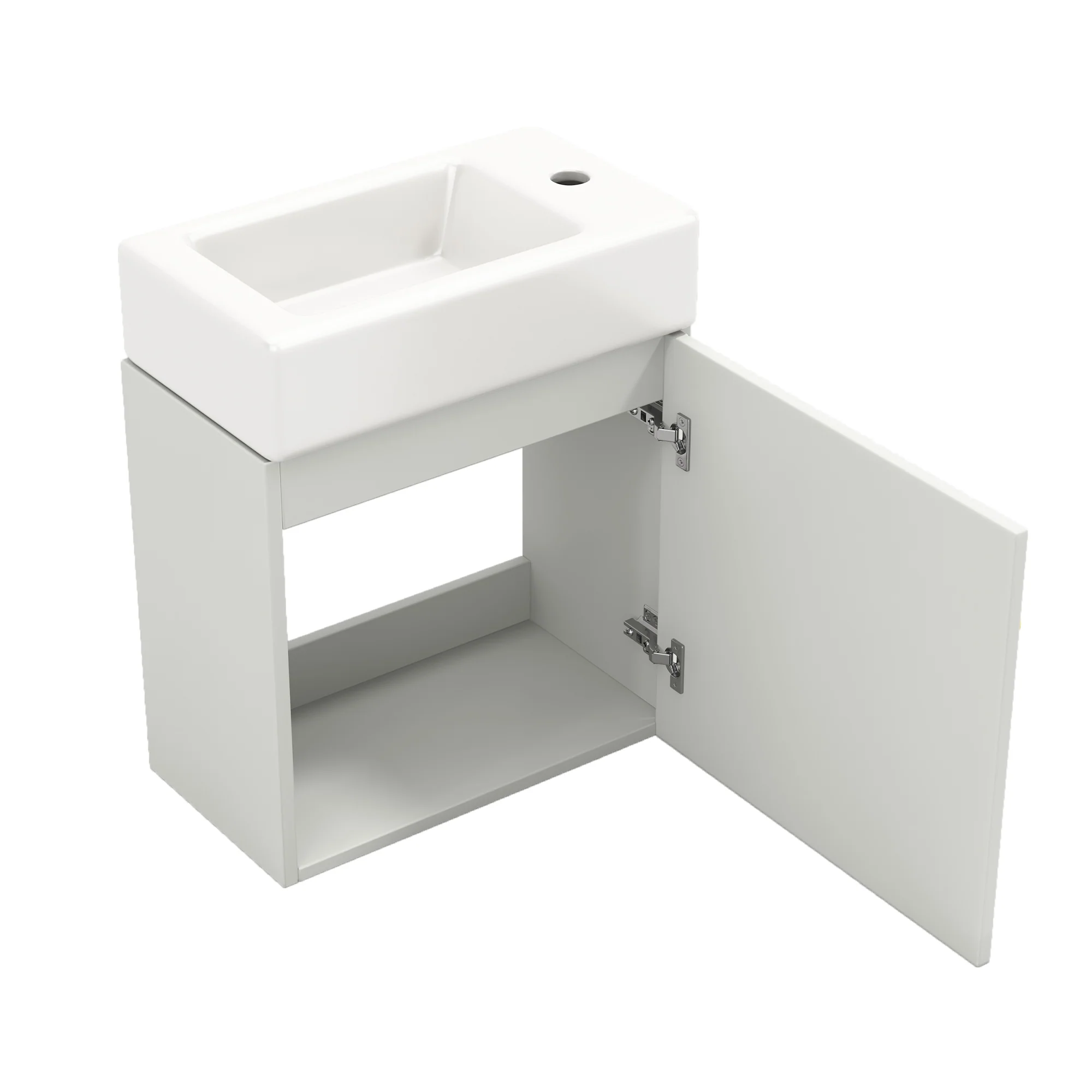 Bathroom Furniture Washbasin with 46cm Vanity Unit, Hanging, Small Guest Bathroom - Image 7
