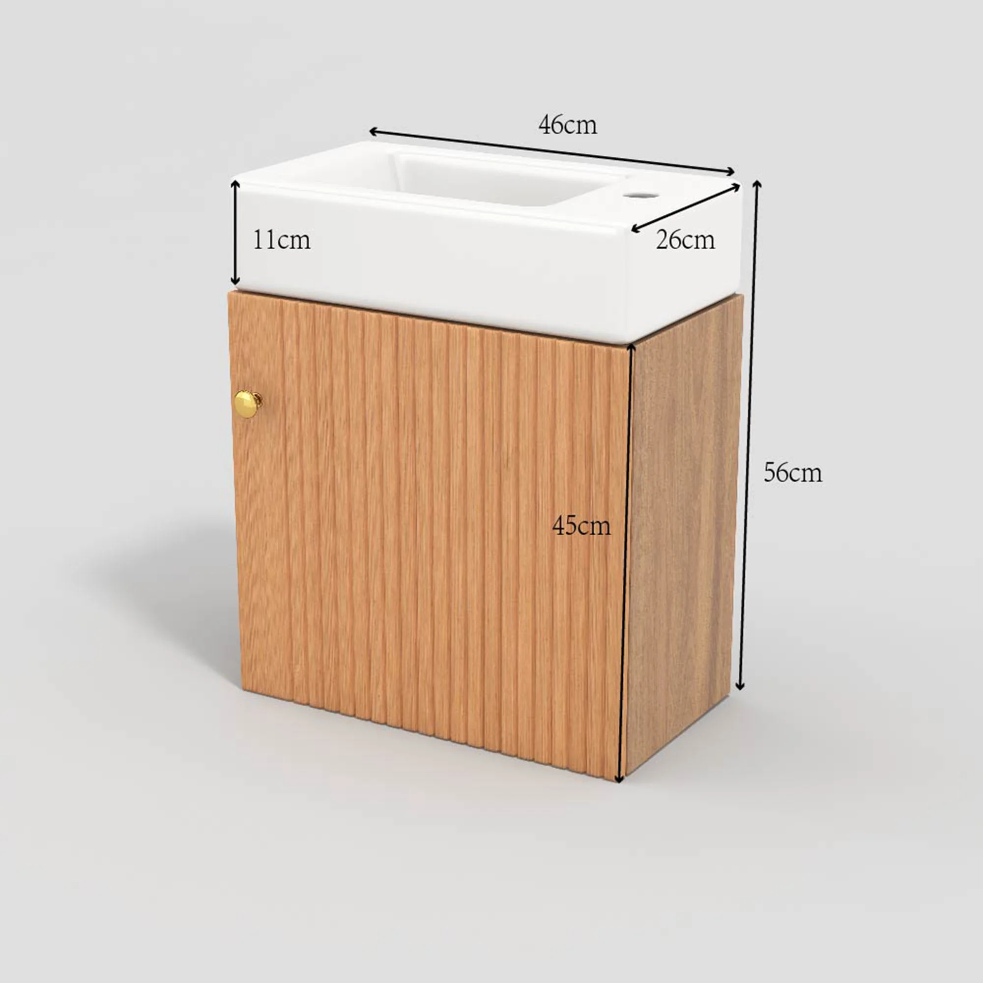 Bathroom furniture washbasin with vanity unit 46 cm, hanging, small guest, in furniture - Image 2