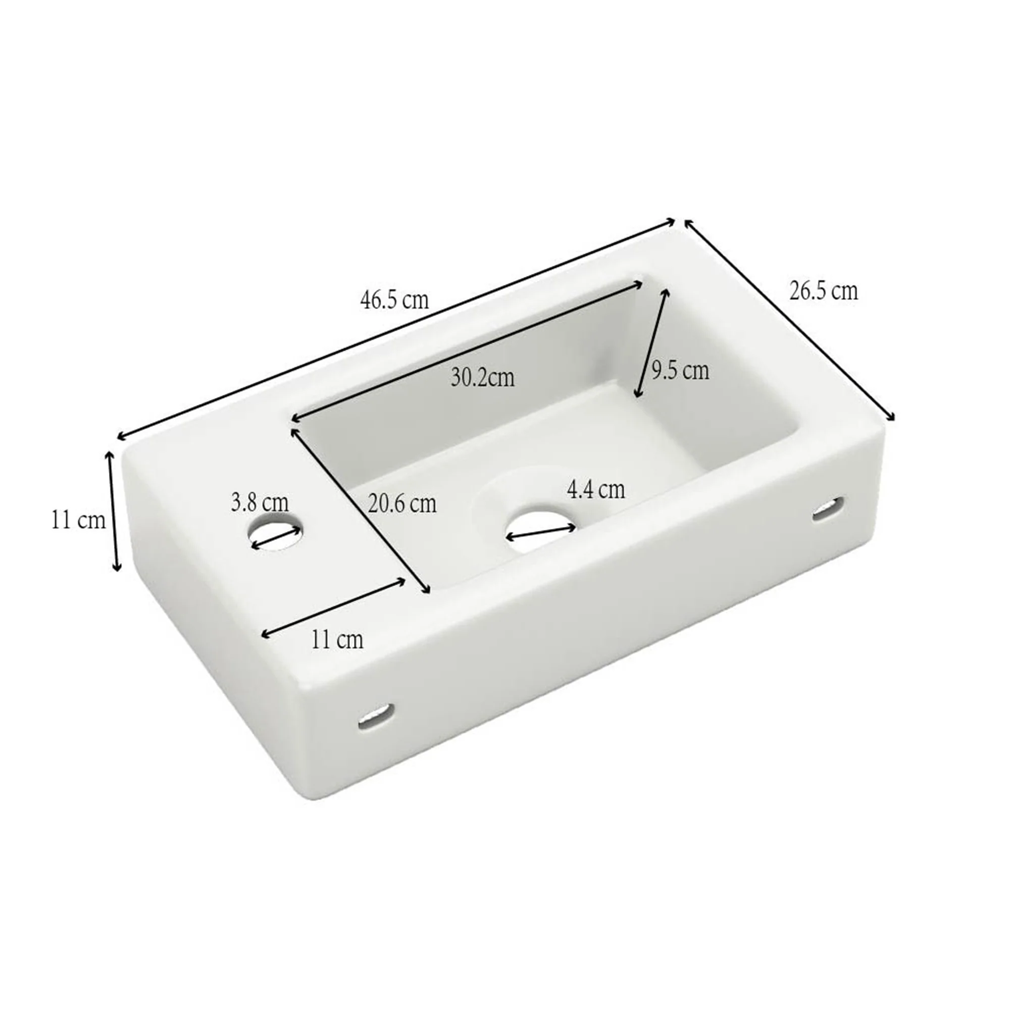 Bathroom furniture washbasin with vanity unit 46 cm, hanging, small guest, in furniture - Image 3