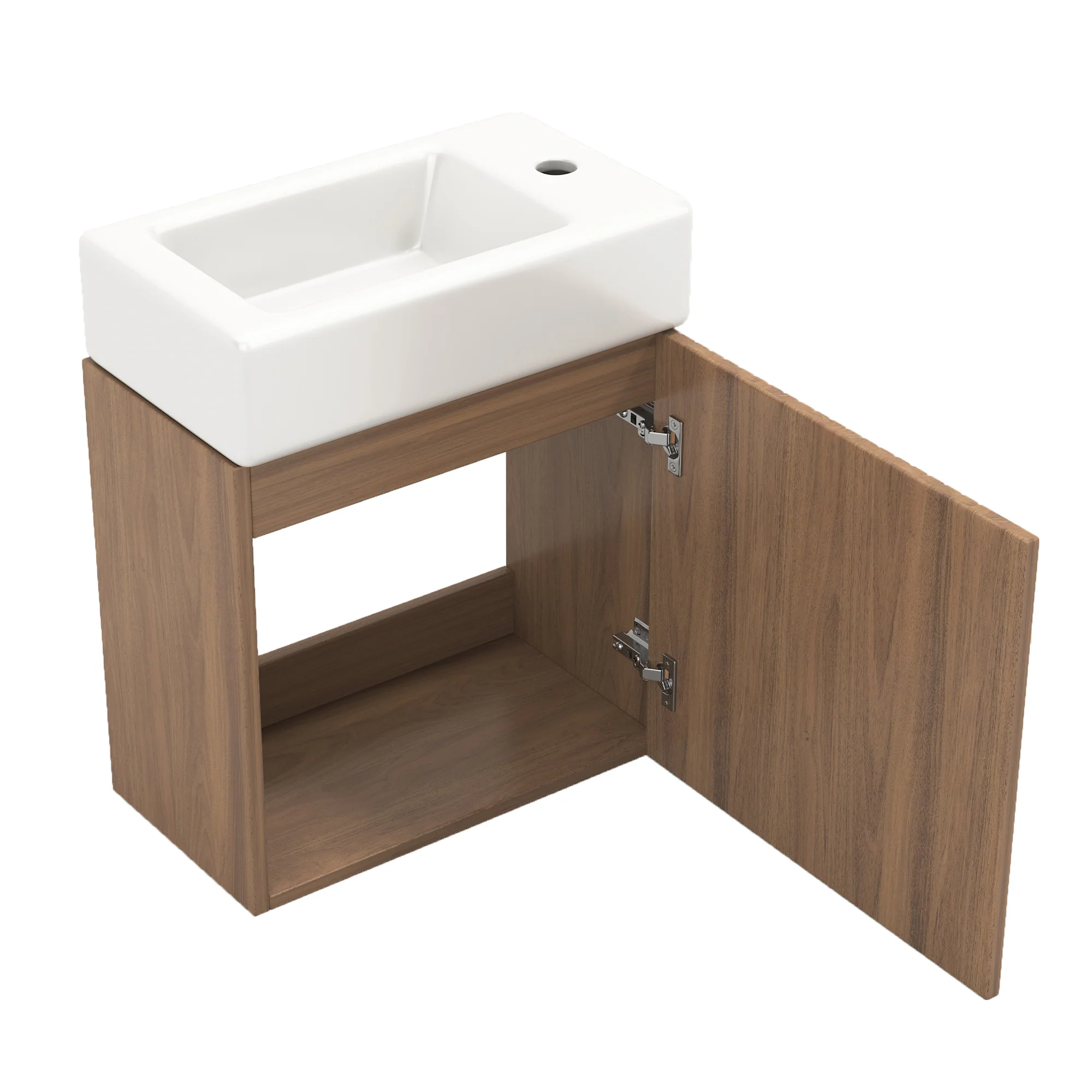 Bathroom furniture washbasin with vanity unit 46 cm, hanging, small guest, in furniture - Image 9