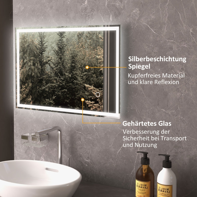 Bathroom Mirror, LED Touch Switch, White - Image 5