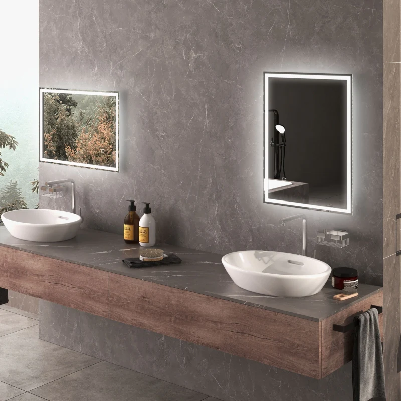 Bathroom Mirror, LED Touch Switch, White - Image 6