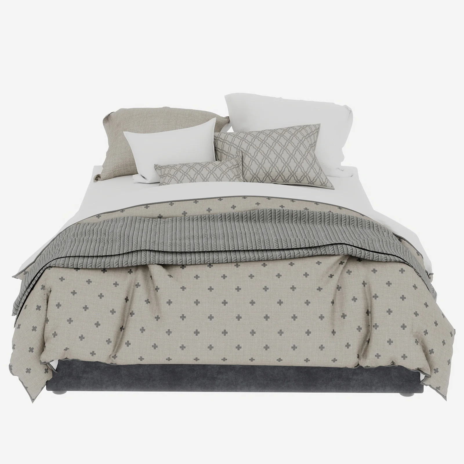 Bed Frame 140x200cm Gas Lift Storage, Grey Dutch Velvet Fabric - Image 3