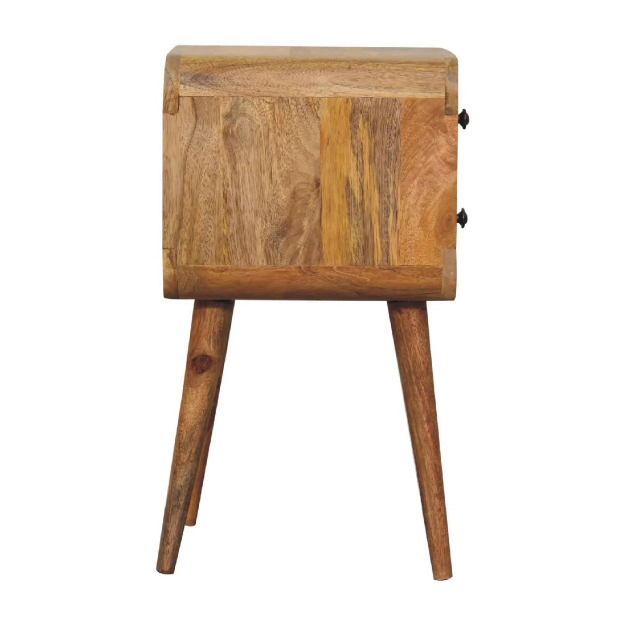 Bedside Mini Curved, 2 Drawers, Solid Wood Oak-ish - Image 7
