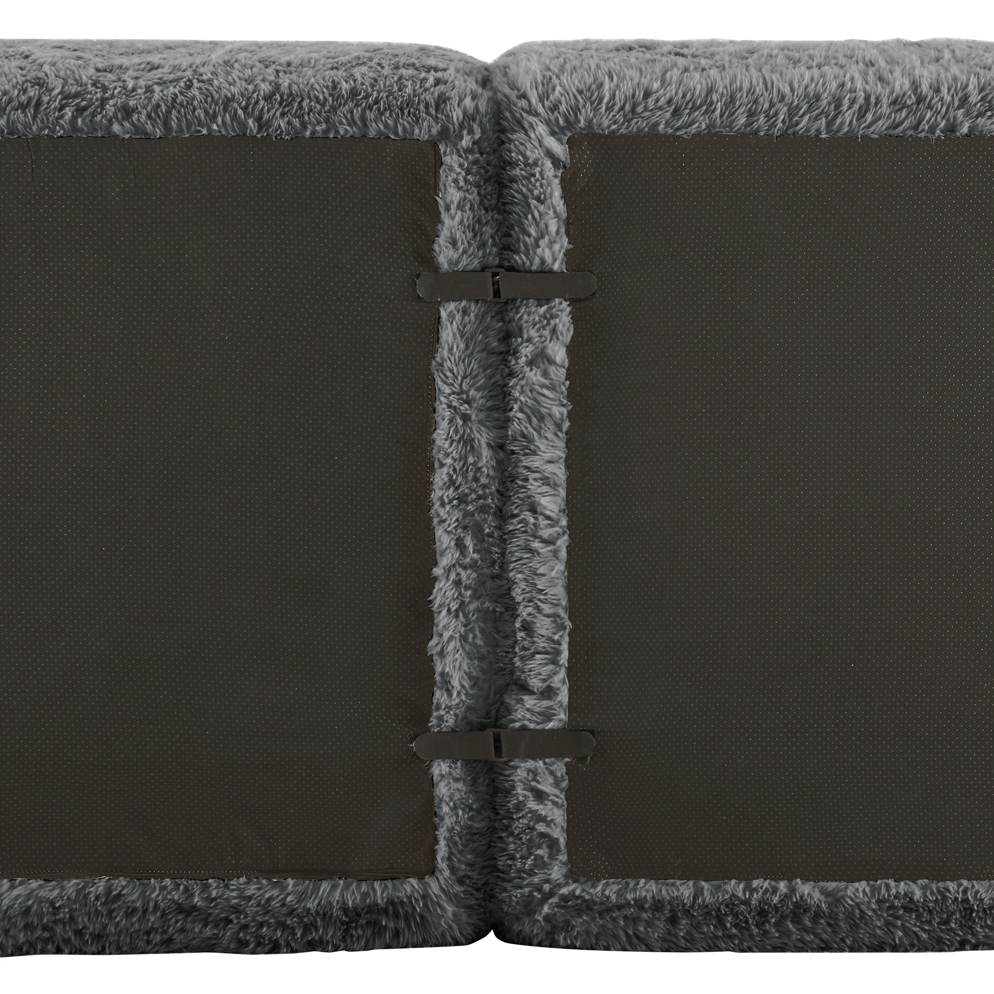 Boneless Cloud Modular Sleeper Sofa 2 Ottomans Plush Fabric - Grey - Image 8