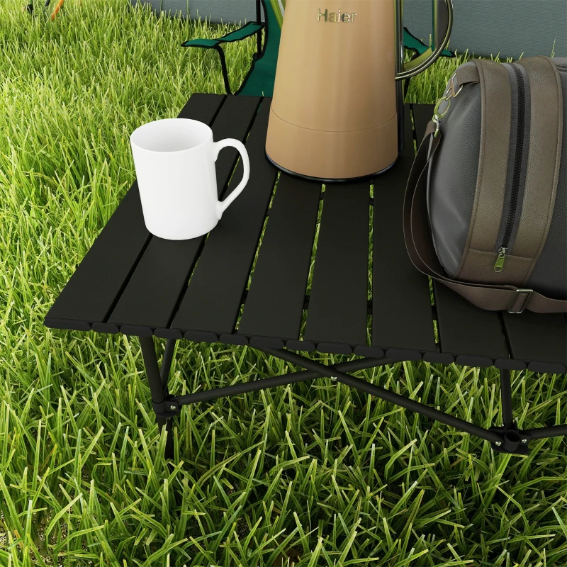 camping table folding roll-up 2-person aluminum black - Image 7
