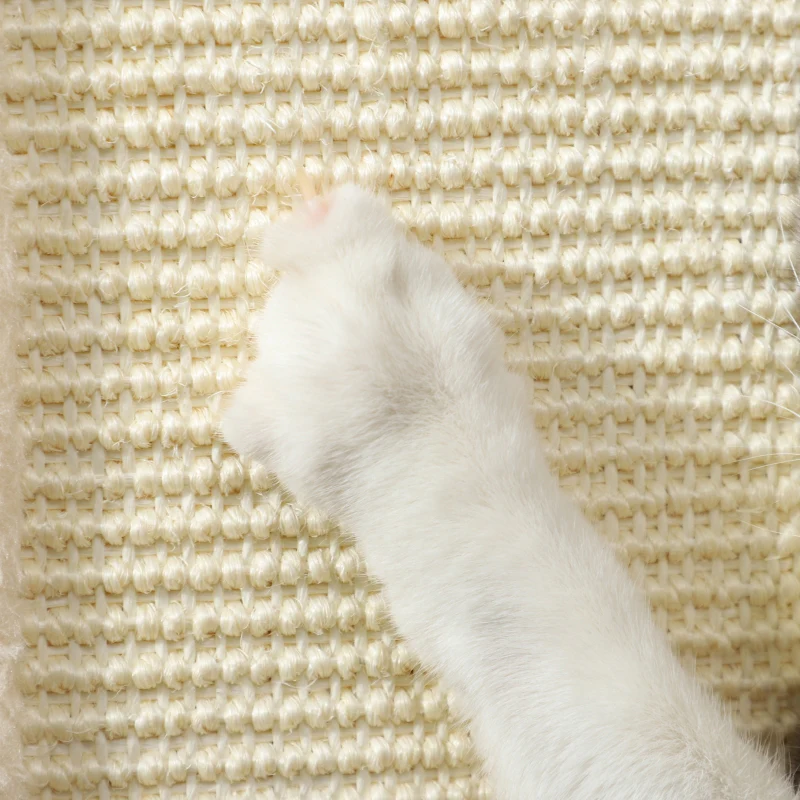 Cat Scratching Post 3-in-1, 67cm w/ Track Ball Toy, Oak Tone - Image 8