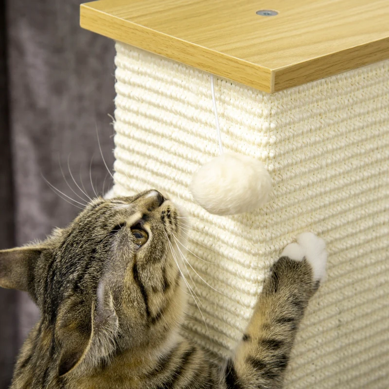 Cat Tree with Toys, 80 cm, Beige + Natural - Image 6