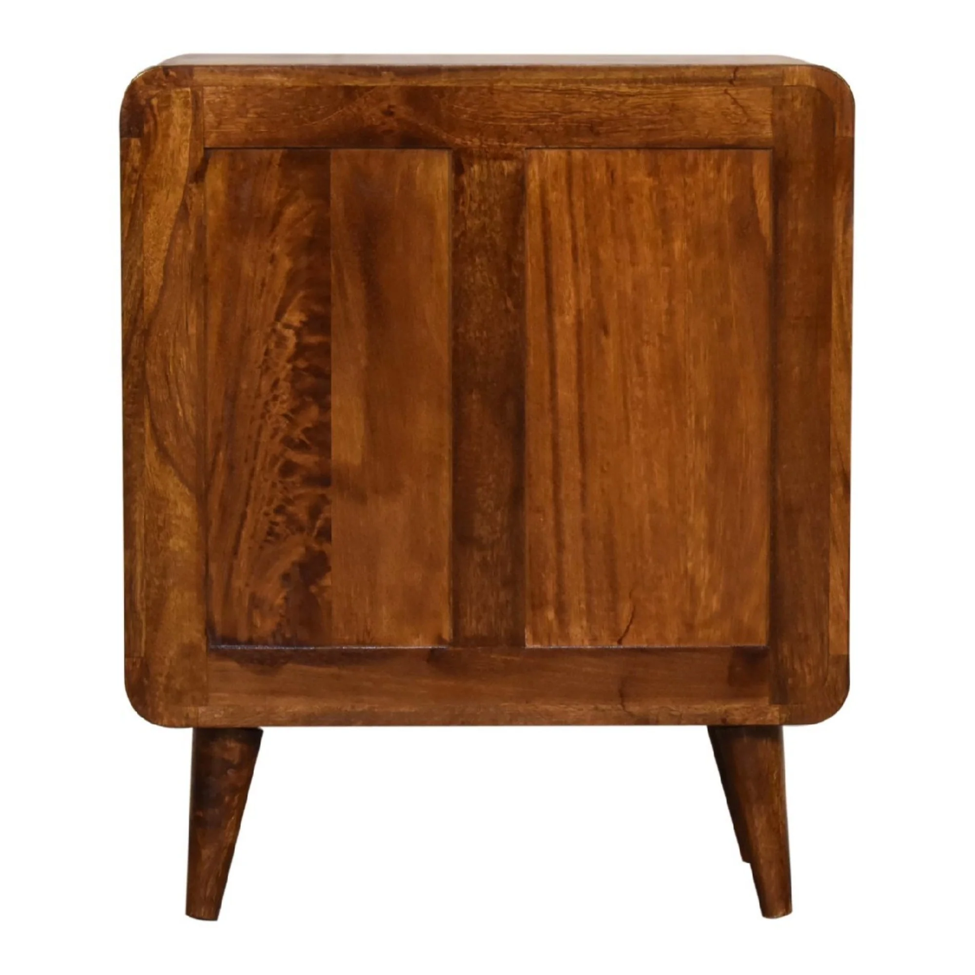 Chest, Mini Curved 3 Drawer Solid Wood Dark Brown - Image 6