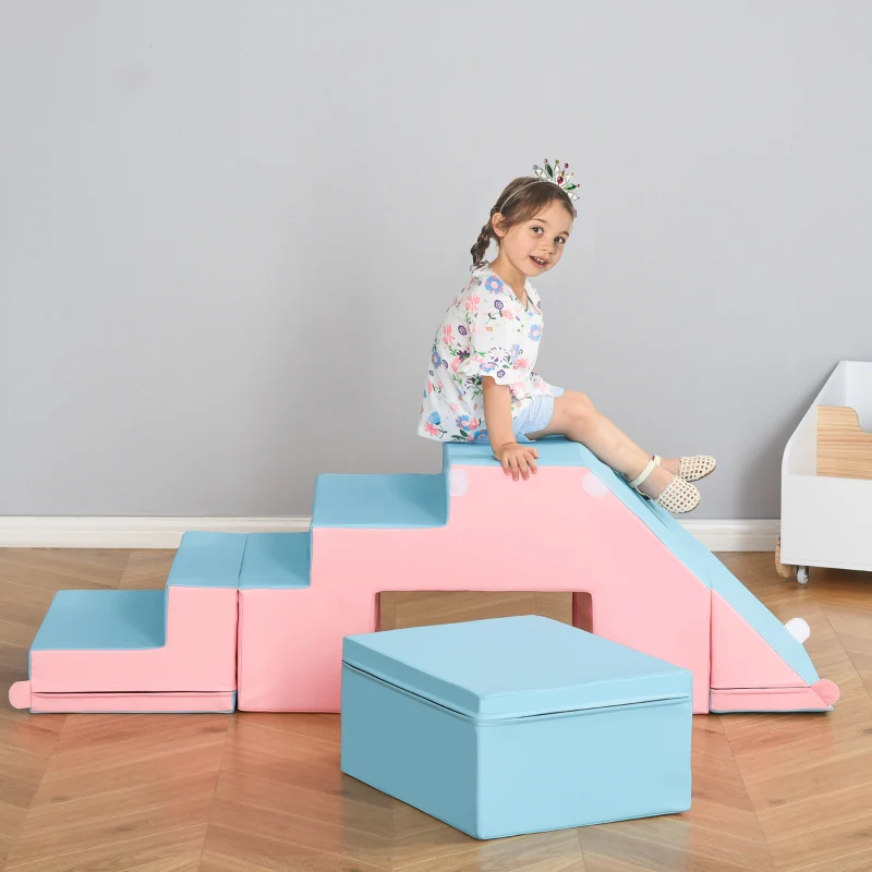Climbing and Sliding Toy, Motor Skills, Artificial Leather, Pink + Blue