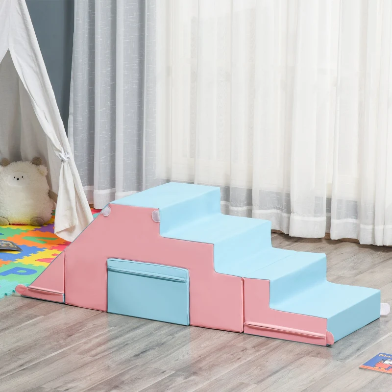 Climbing and Sliding Toy, Motor Skills, Artificial Leather, Pink + Blue - Image 2