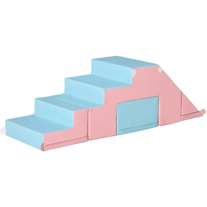 Climbing and Sliding Toy, Motor Skills, Artificial Leather, Pink + Blue - Image 3