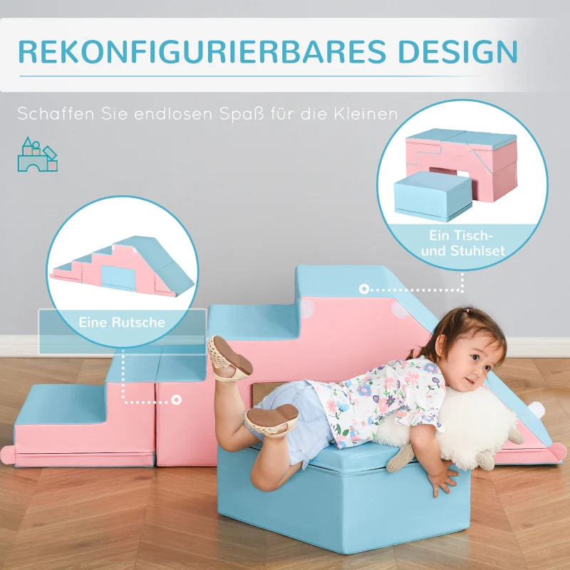 Climbing and Sliding Toy, Motor Skills, Artificial Leather, Pink + Blue - Image 7