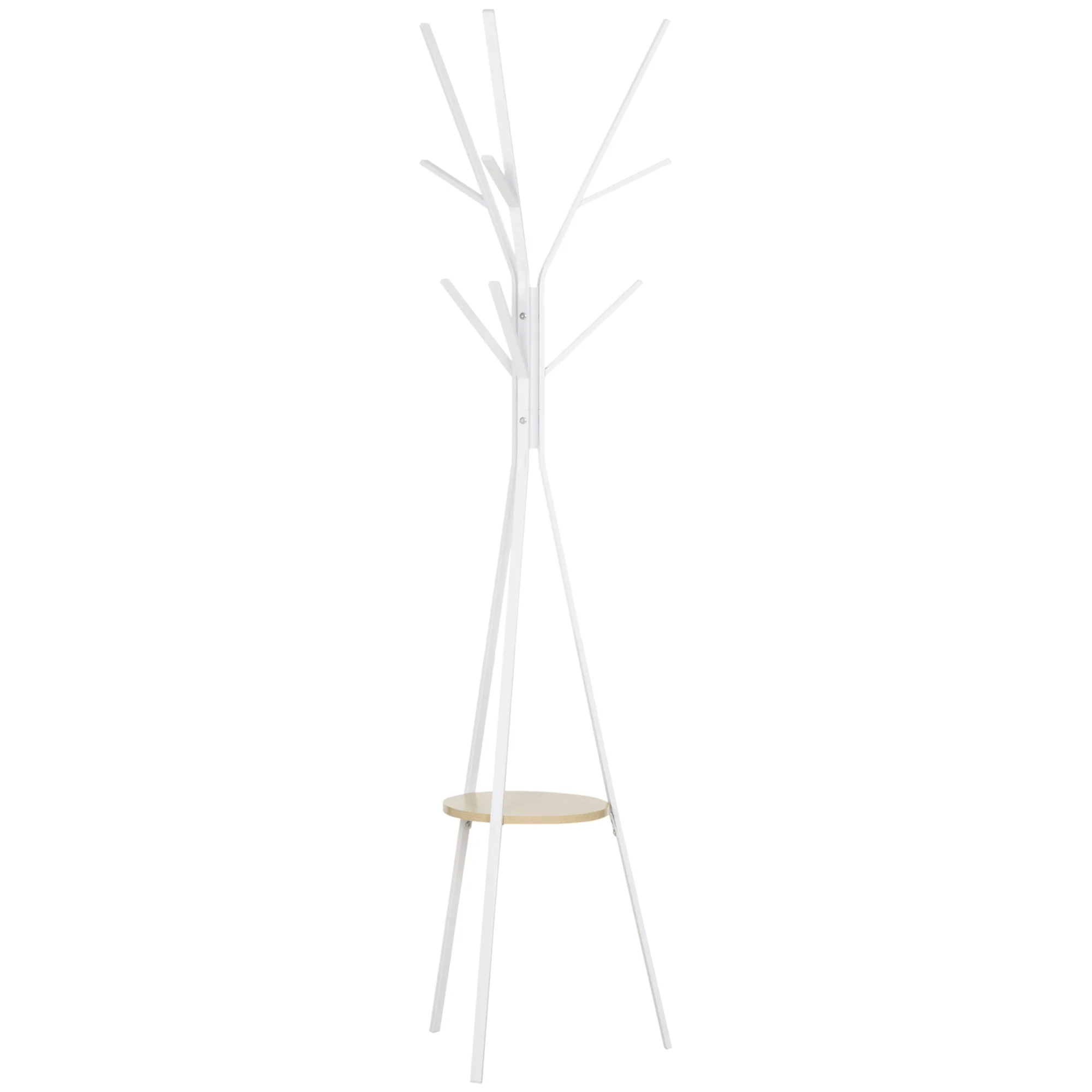 Coat Rack, Standing Hallway, Metal White - Image 2