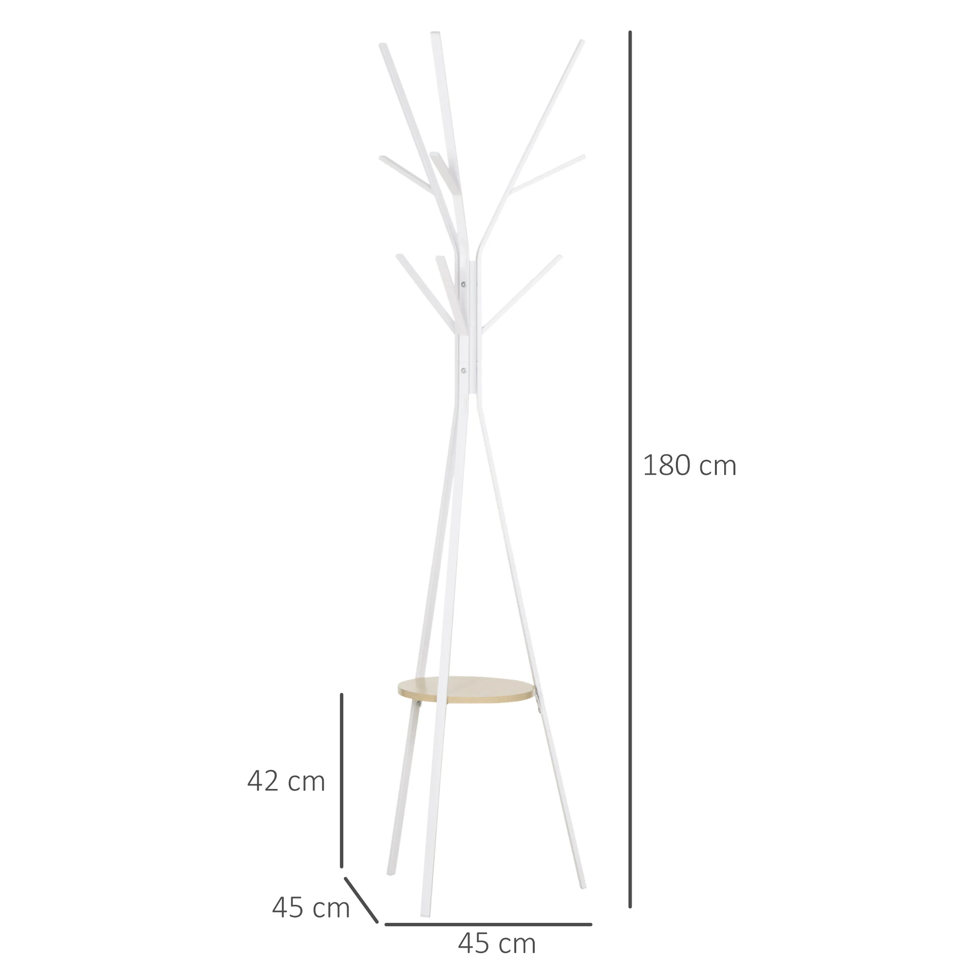 Coat Rack, Standing Hallway, Metal White - Image 3